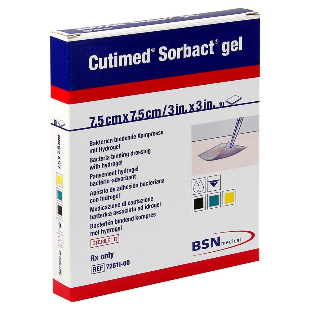 Cutimed Sorbact Gel Dressing 7.5x7.5 cm - Pack of 10