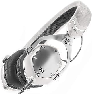 V-MODA XS On-Ear Folding Design Noise Isolating Metal Headphones (White Silver)