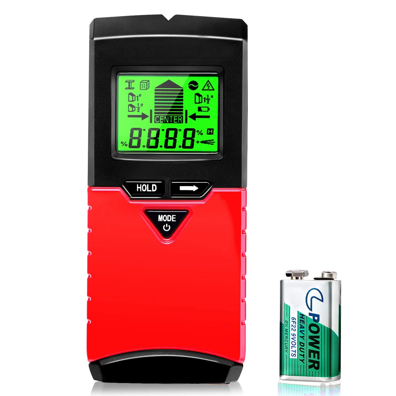 Stud Finder Wall Scanner,5 in 1 Multi Scanning Wall Sensor with Digital LCD Display Sound Warning for Studs/Wood/Metal/Live AC Wires Detection，Level Angle Detection