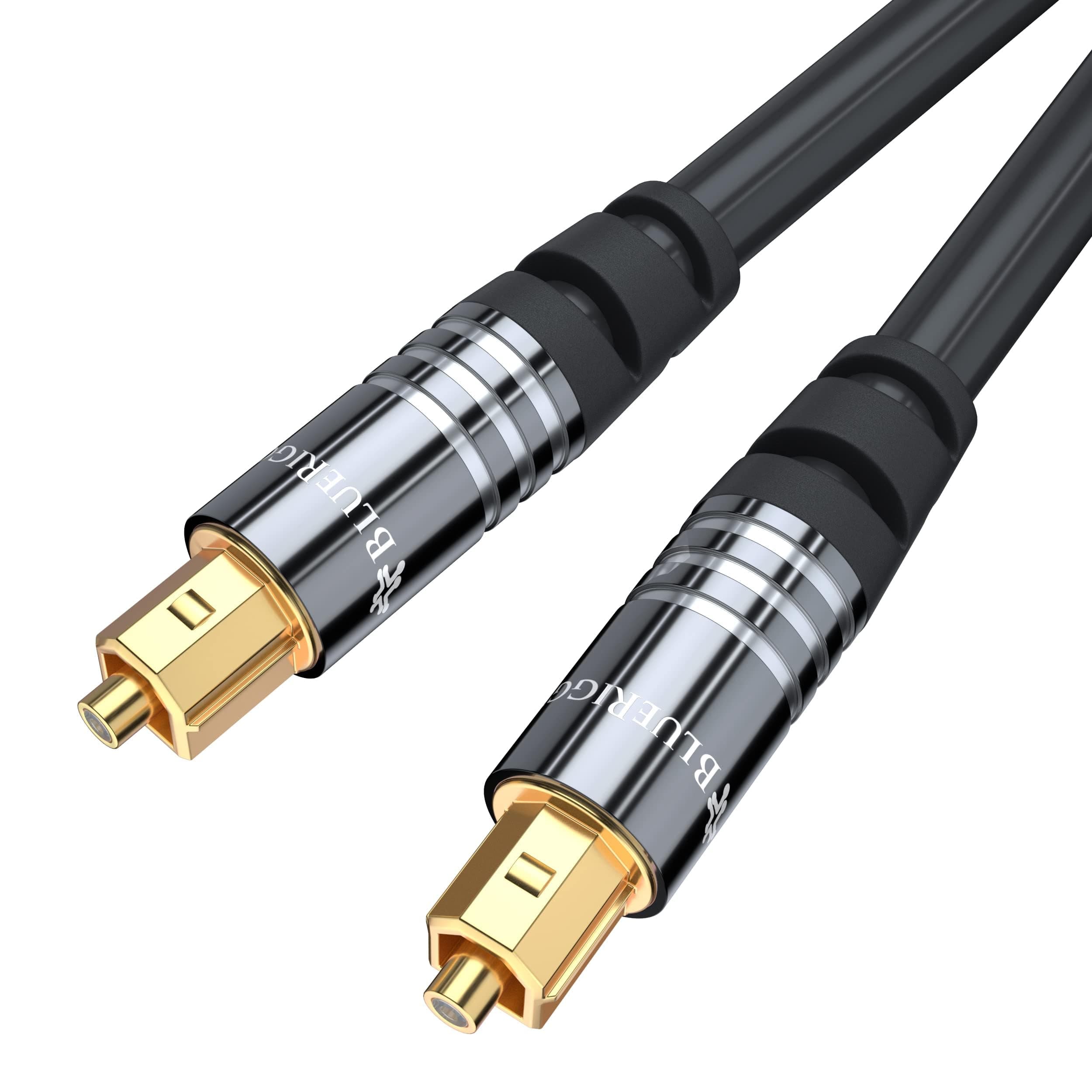 – Digital Optical Audio Toslink Cable (1M, Fiber Optic, Aluminum Shell, 24K Gold-Plated) - Compatible with Home Theatre, Sound Bar, TV, Xbox, Playstation PS5, PS4 – Premium Series