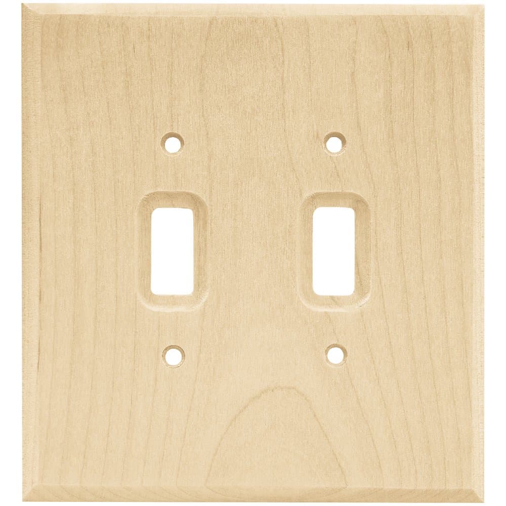 Franklin Brass W10394-UN-C Square Double Toggle Switch, Unfinished Wood