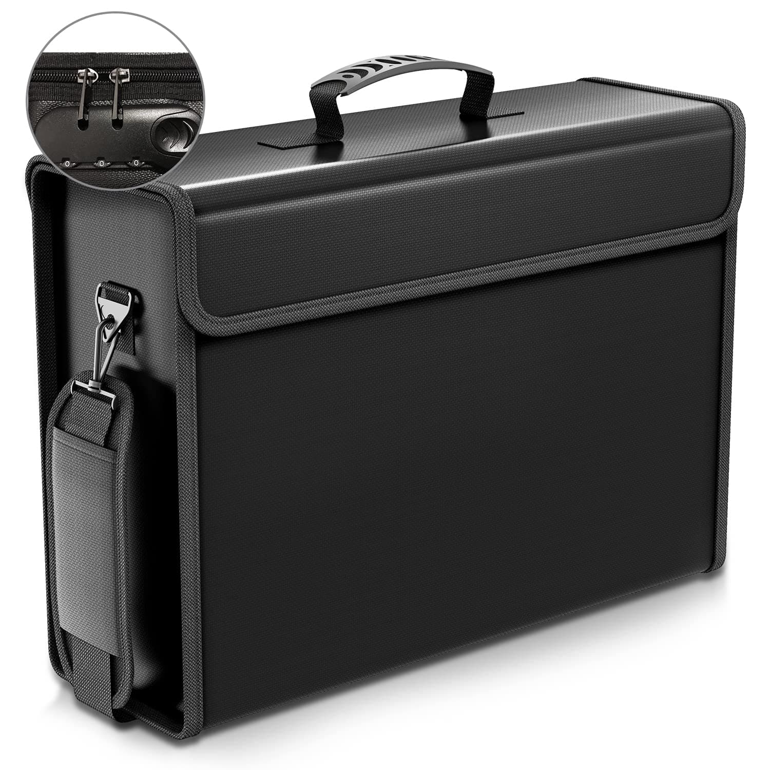 SafeHaven Lockable 17"x12"x5.5" Fireproof Document Bag – XL Water-Resistant Fireproof Bag with Zipper and Velcro - Easy to Store and Carry Important Document Holder - Fireproof Money Bag