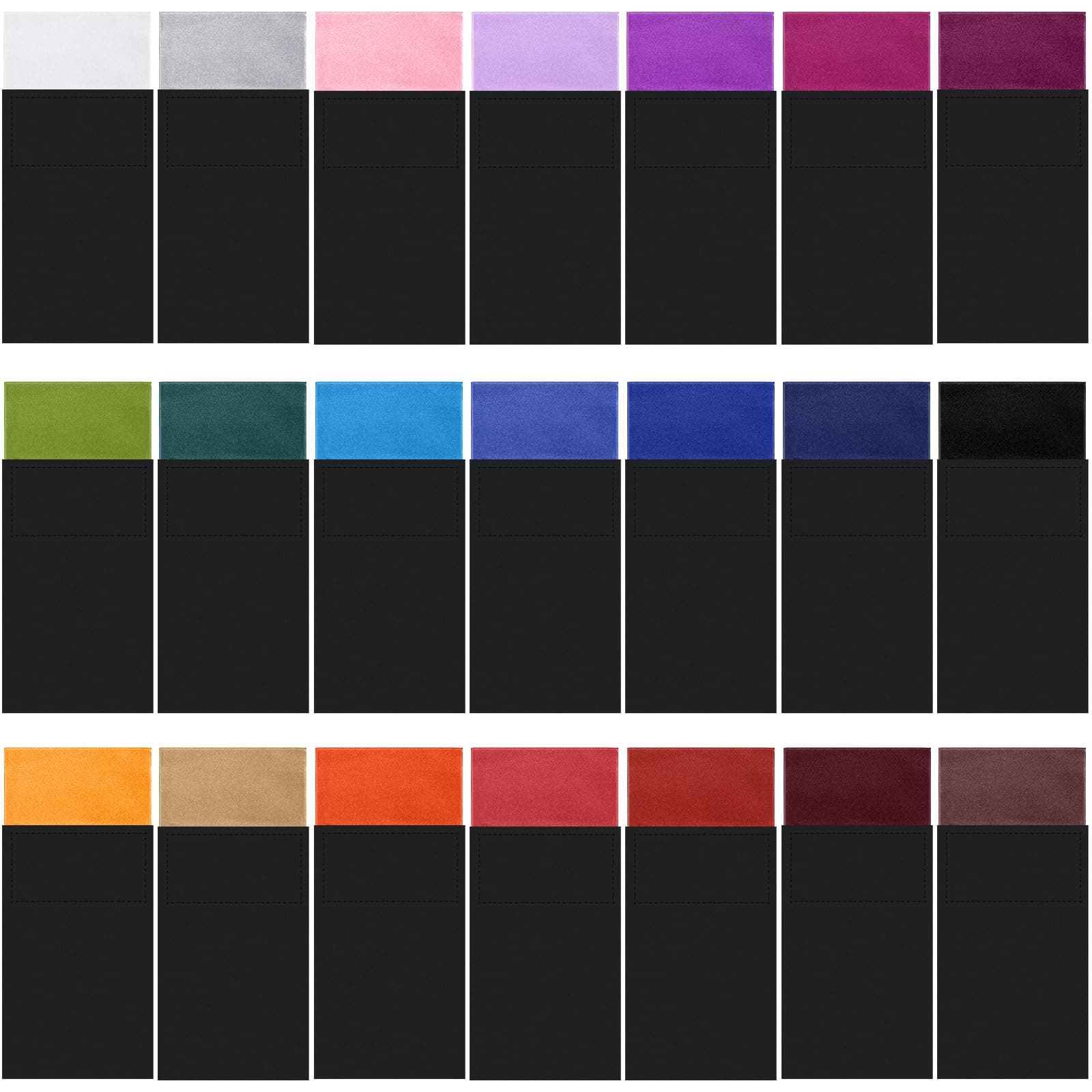 21 Pcs Prefolded Pocket Squares for Men Flat Polyester Rectangular Pocket Square Masculine Handkerchief Suit Pocket Handkerchief on Card, 21 Colors, Classic Color, One size