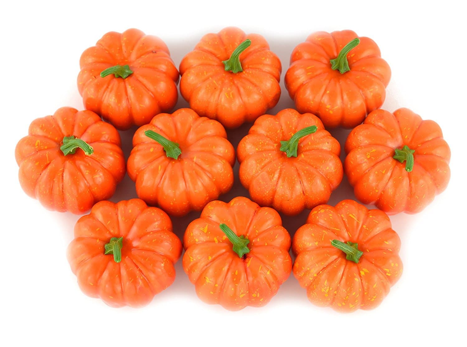 Fake Fruit Home House Kitchen Decoration Artificial Lifelike Simulation Mini Pumpkins Halloween house Decoration-Set of 10 - Orange