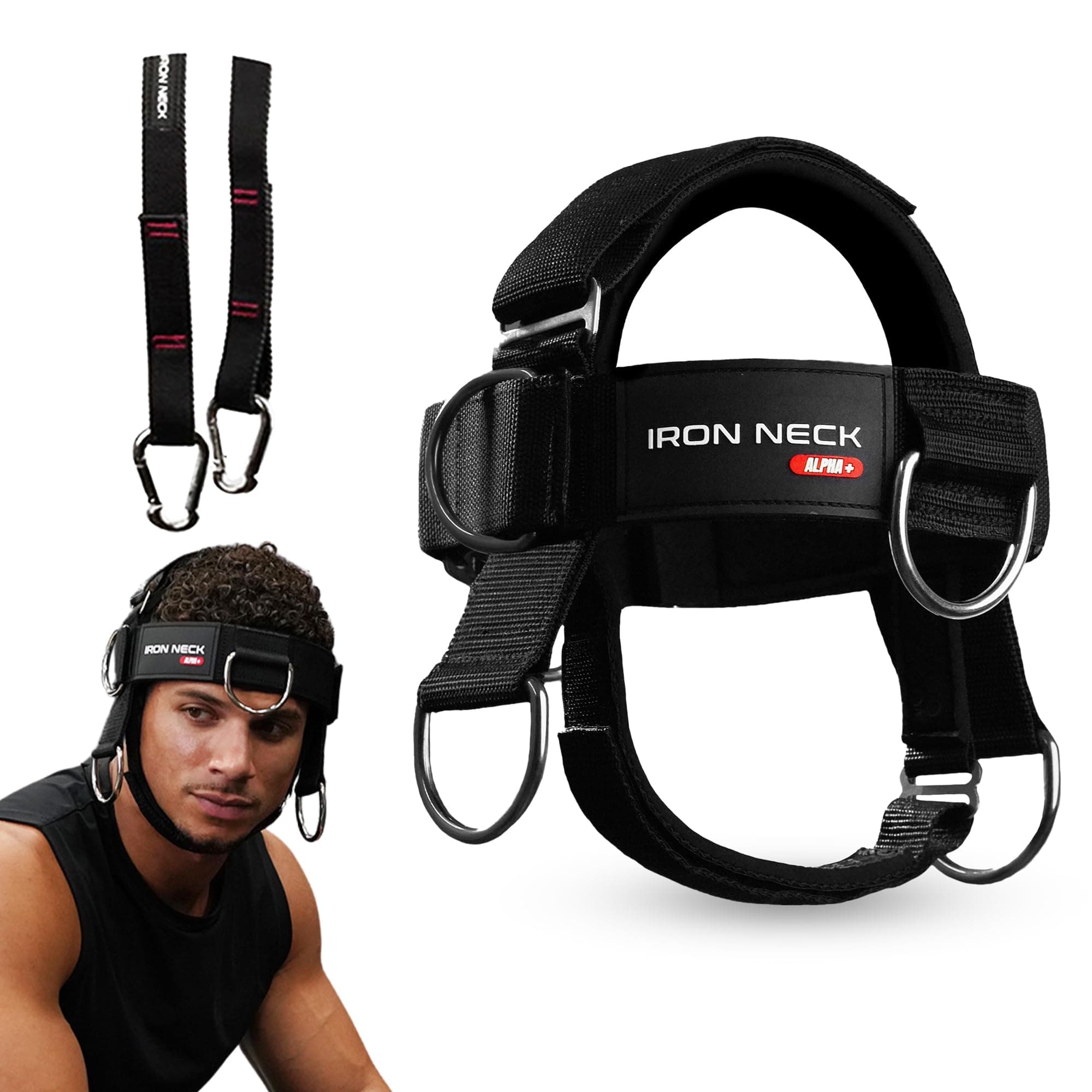 Versatile Neck Exerciser, Strengthener and Trainer with Adjustable Head and Chin Strap, Portable Head Harness for Weight Lifting, Home and Gym Use