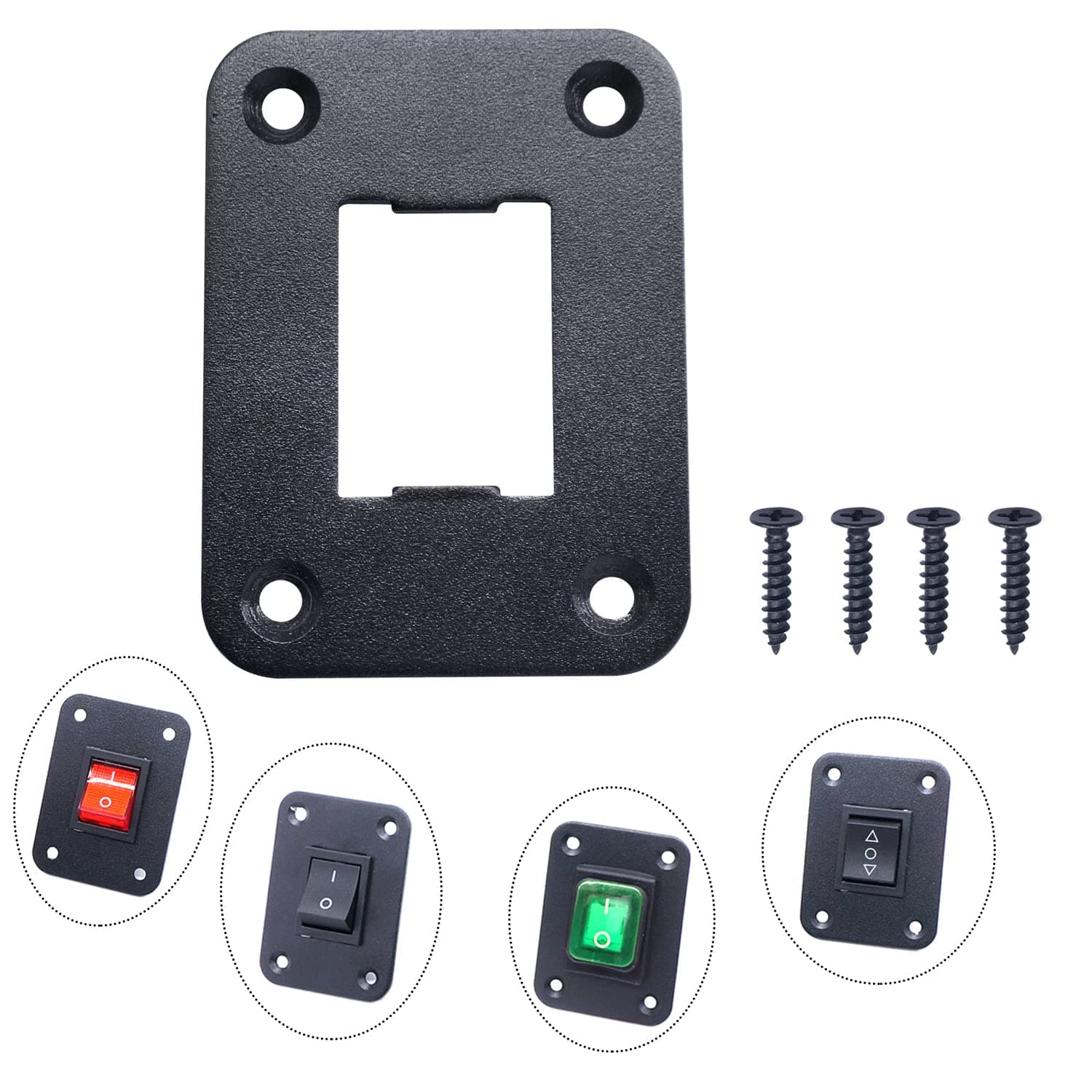 Twidec Aluminium 1-Way Rocker Toggle Switch Panel, Manual Operation, IP65 Rated, Panel Mount, 1 Count, Touch Control, N-K-050-1K