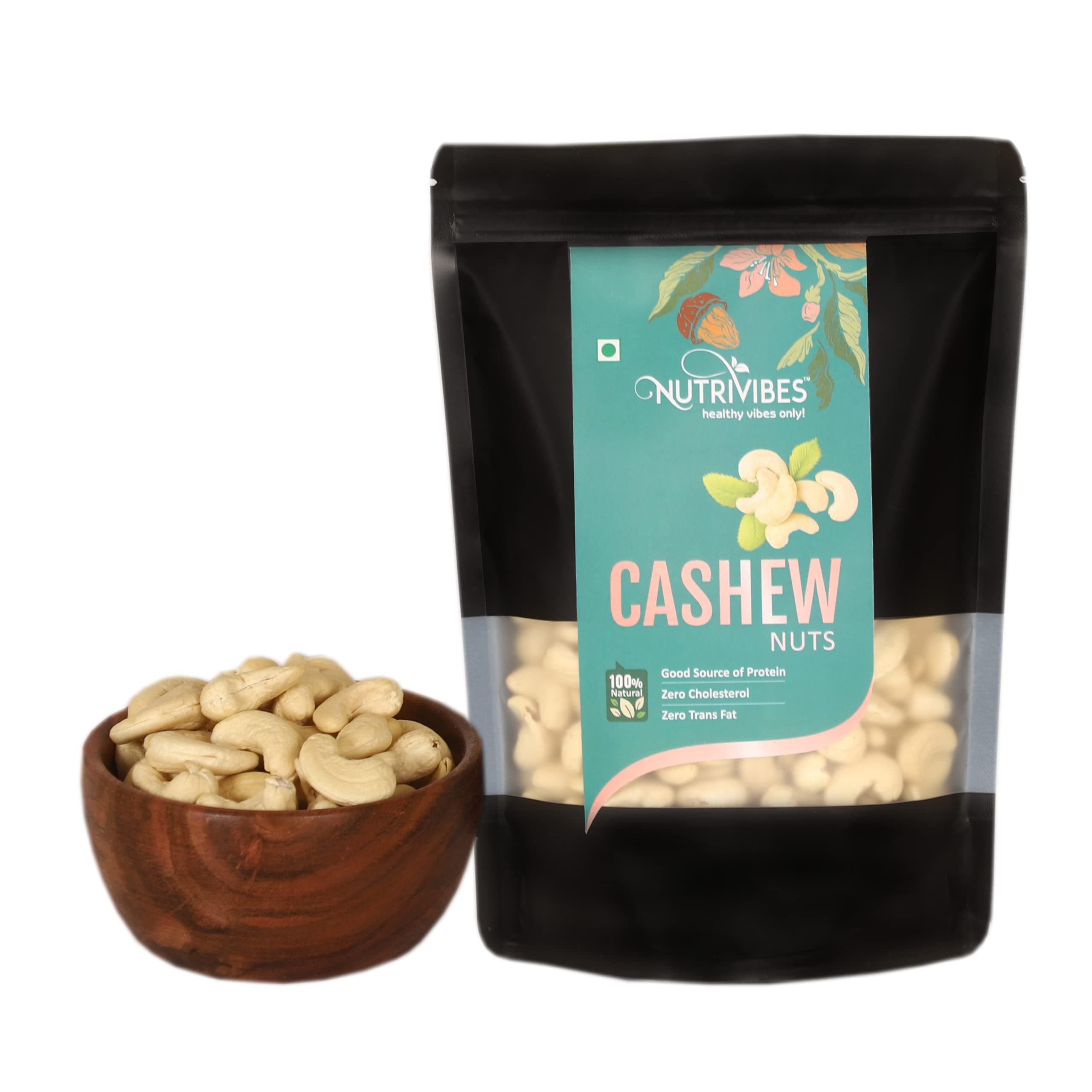 Nutrivibes Whole Cashew Nuts 500 Gram