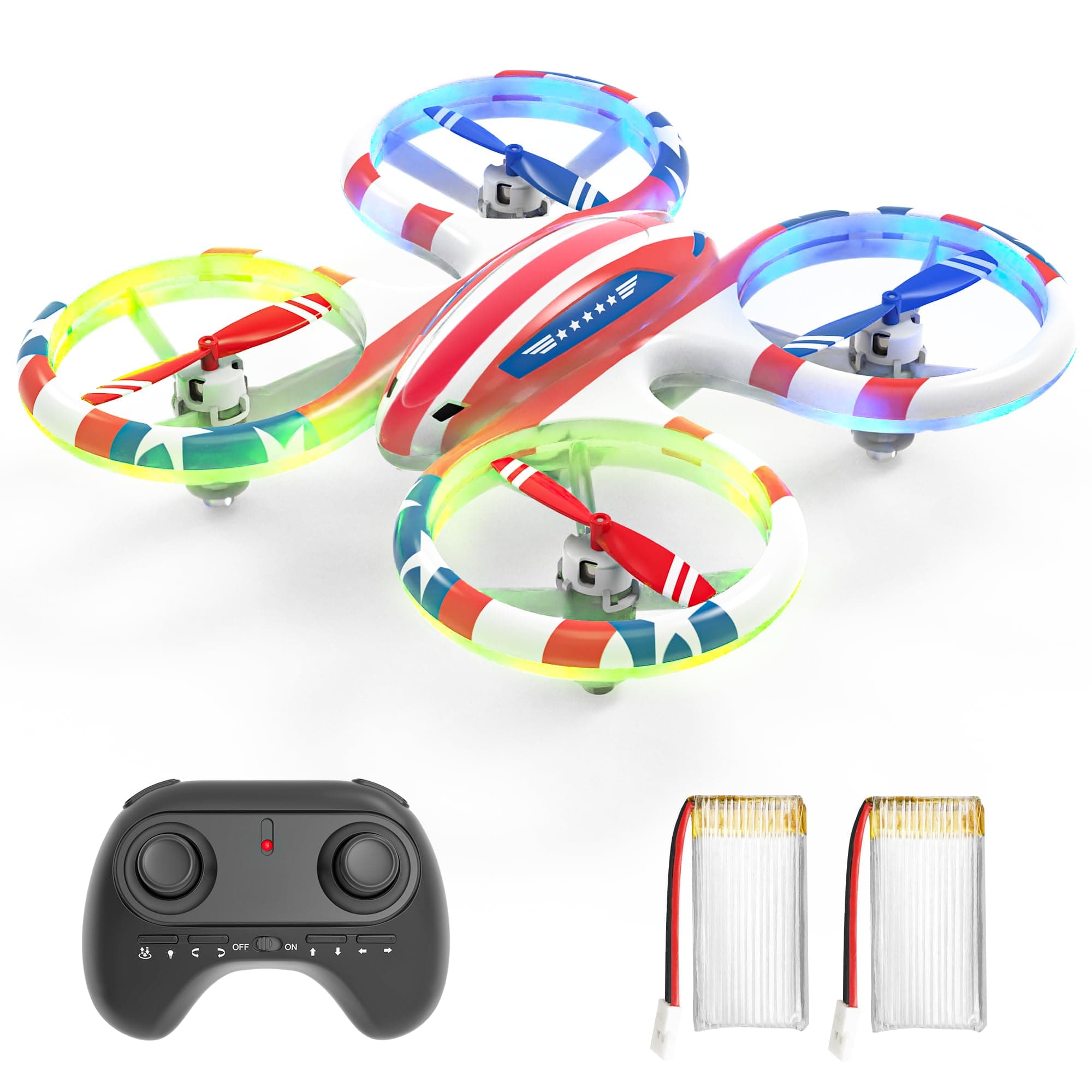 BEZGAR Drones for Kids - RC Drone Indoor, LED Remote Control Mini Drone with 3D Flip and 3 Speed Propeller Full Protect Small Drone Quadcopter for Beginners, Easy to fly Gifts for Kids