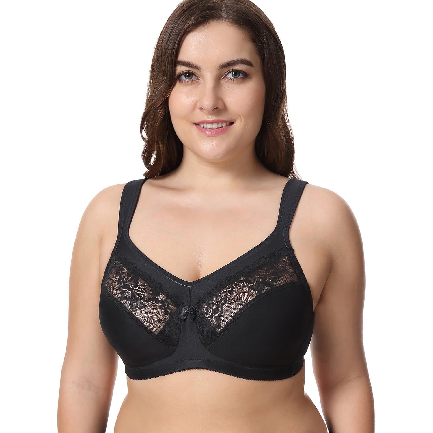 ZHFC-No big chest small ring underwear breast reduction thin section of full cup bra size mm 200 pounds of fat in summer black 90C