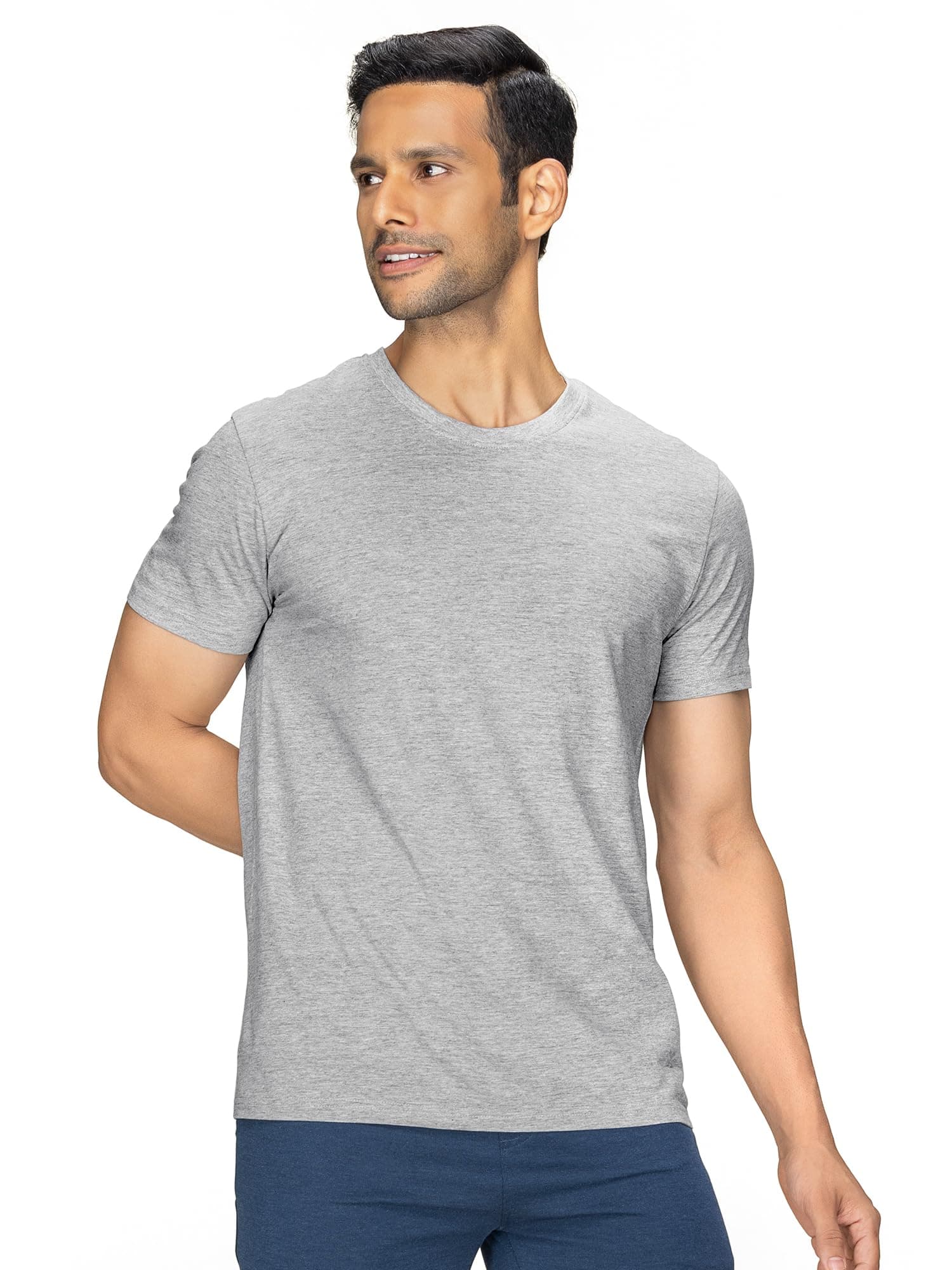 XYXX Cotton Round Neck Regular Fit Solid Tshirt for Men