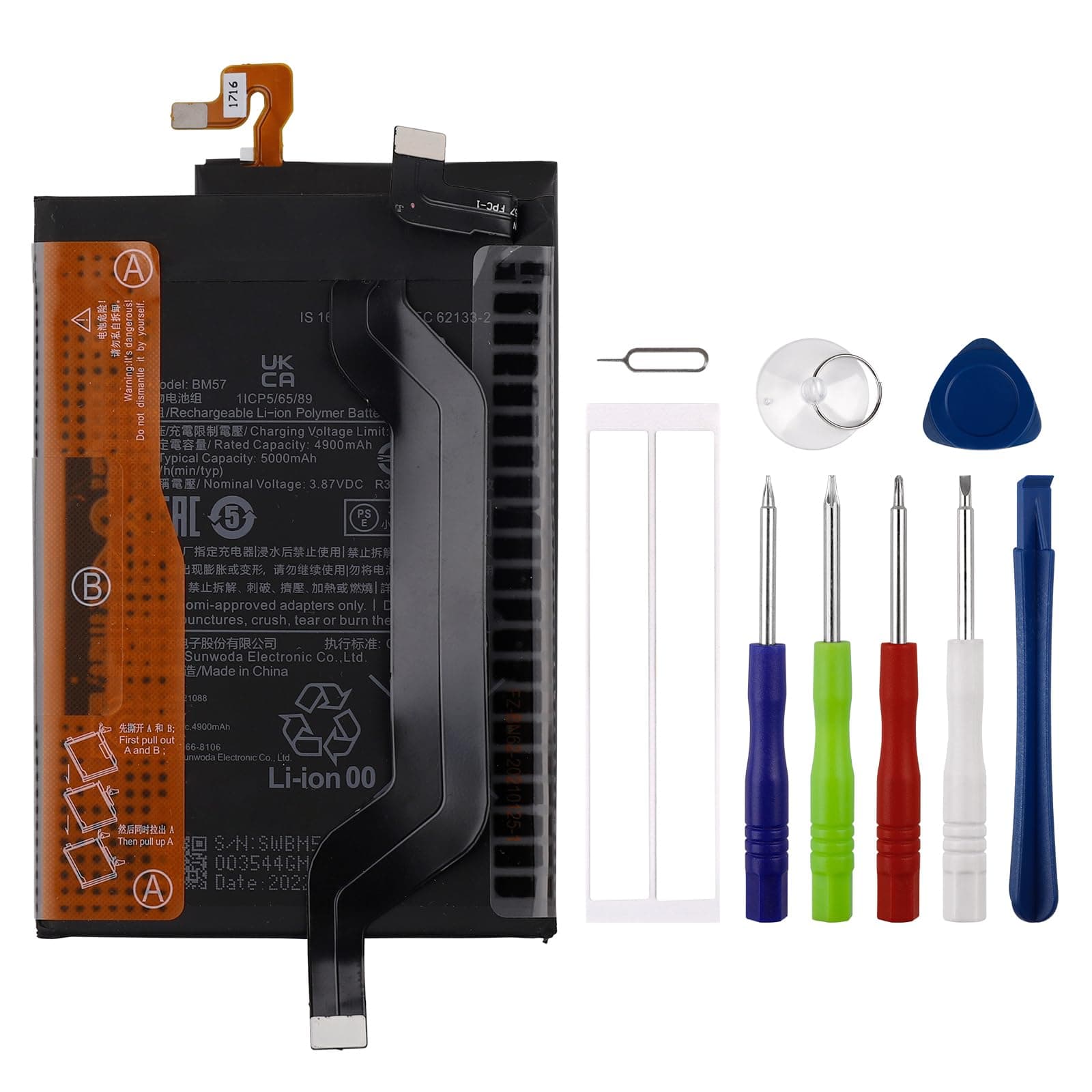 Replacement Battery BM57 Compatible with Xiaomi Redmi Note 10 Pro with Tools