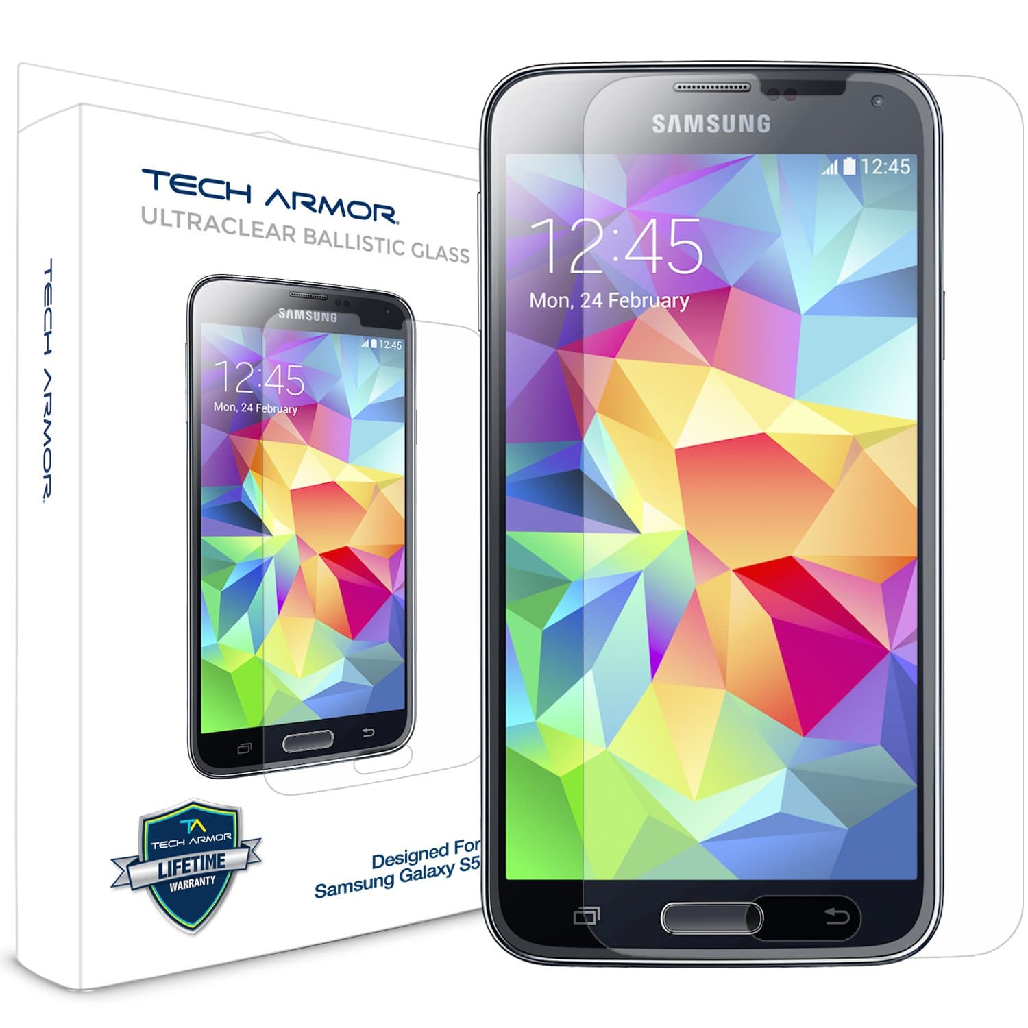 Tech Armor Ballistic Glass Screen Protector Designed for Samsung Galaxy S5 (2014) 1 Pack Tempered Glass
