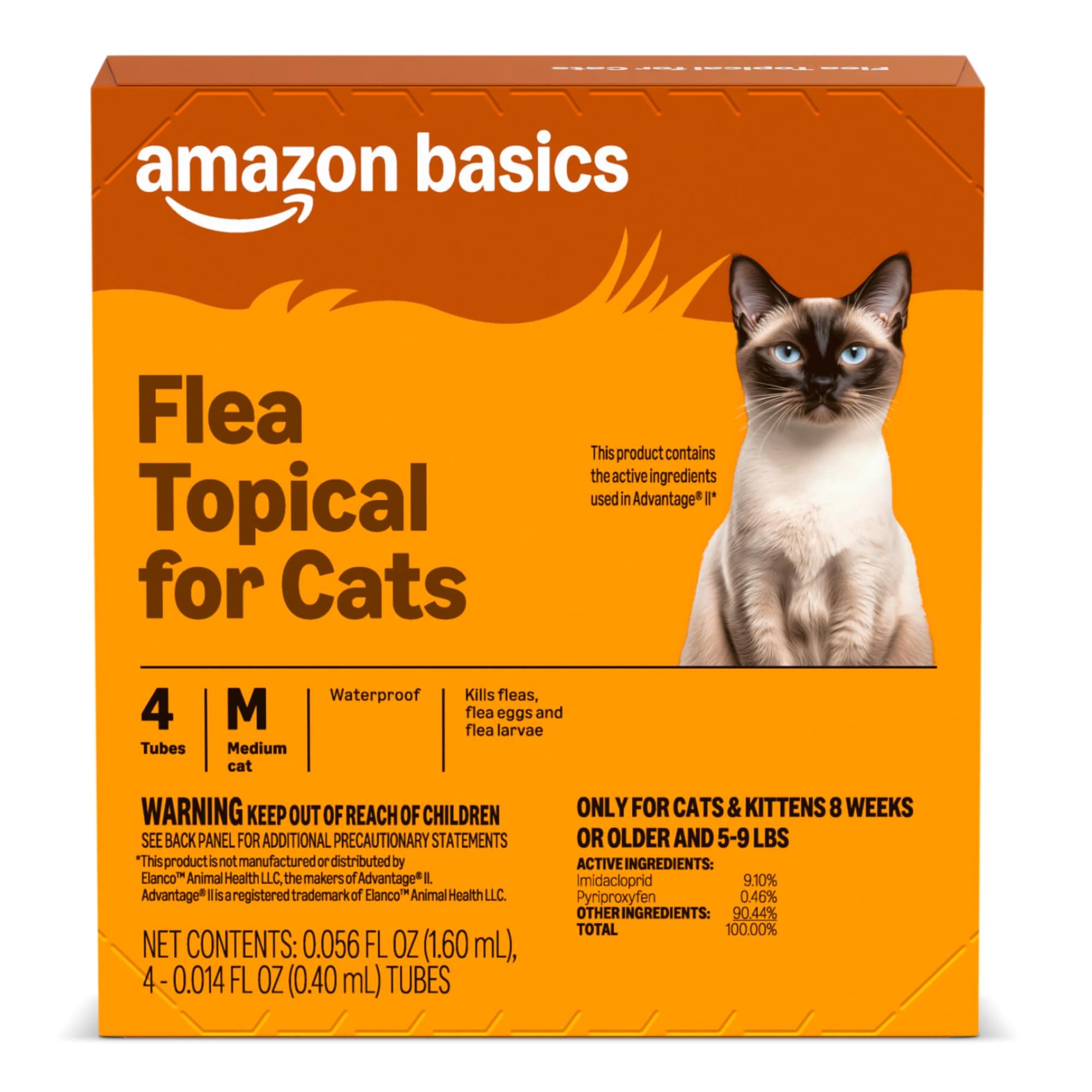 Topical Flea Treatment for Medium Cats (5-9 Pounds), 4 Count, Packaging May Vary