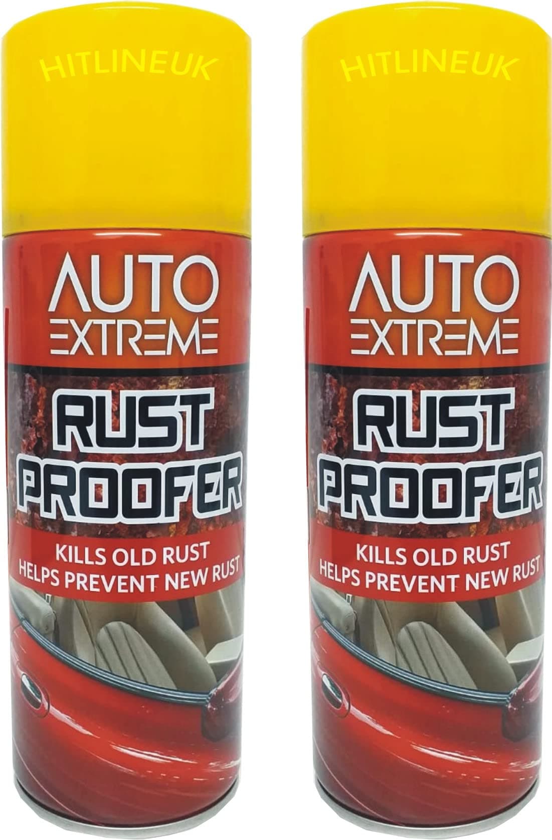 2 x 400ML Rust Remover Spray Kills Old Rust Anti Rust Shield Aerosol Can Prevent,Protect Rust Paint Rust Remover, For Spraying Cast Iron Metal Gate, Doors Cars Caravans Boats