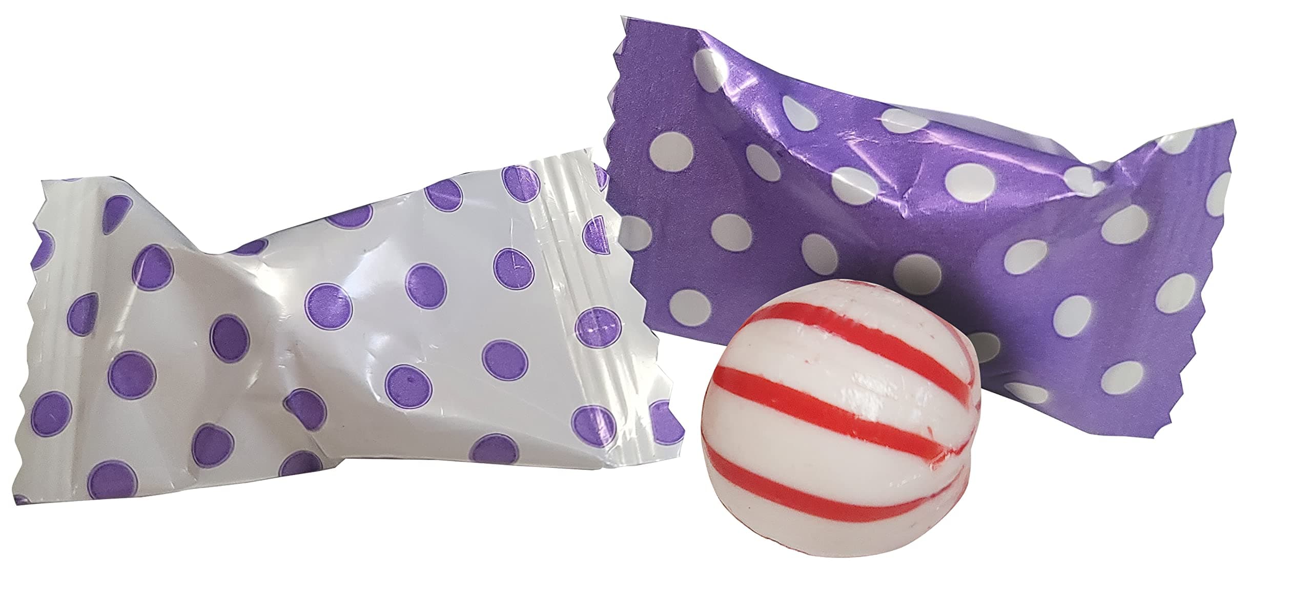 ButterMints Polka Dot Peppermint Balls 100ct -Individually Wrapped - Soft & Savory (Purple)