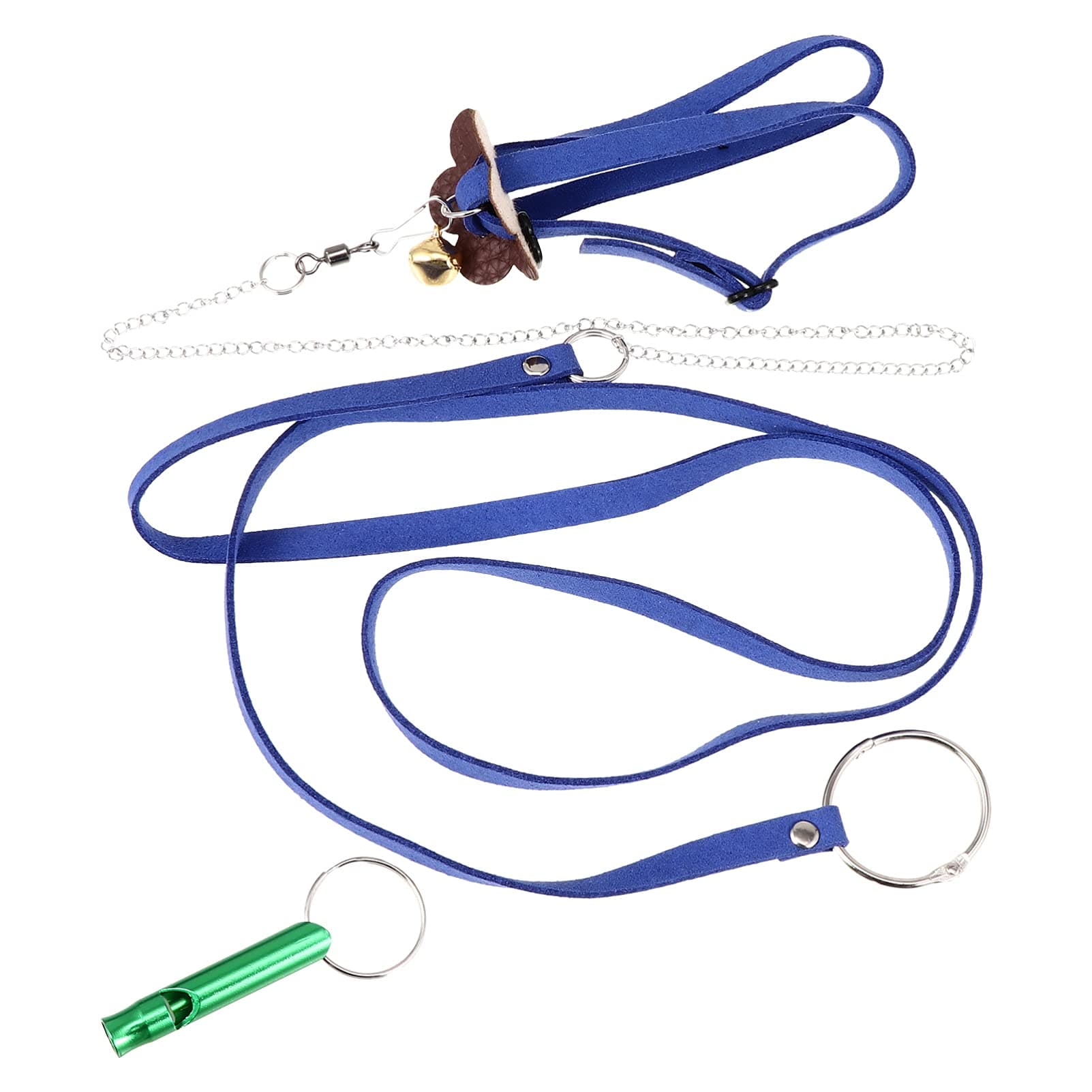 POPETPOP Turtle Leash Lizard Leash Tortoise Harness Strap Pet Collar Leash Tortoise Walking Lead Control Rope with Whistle Blue Size