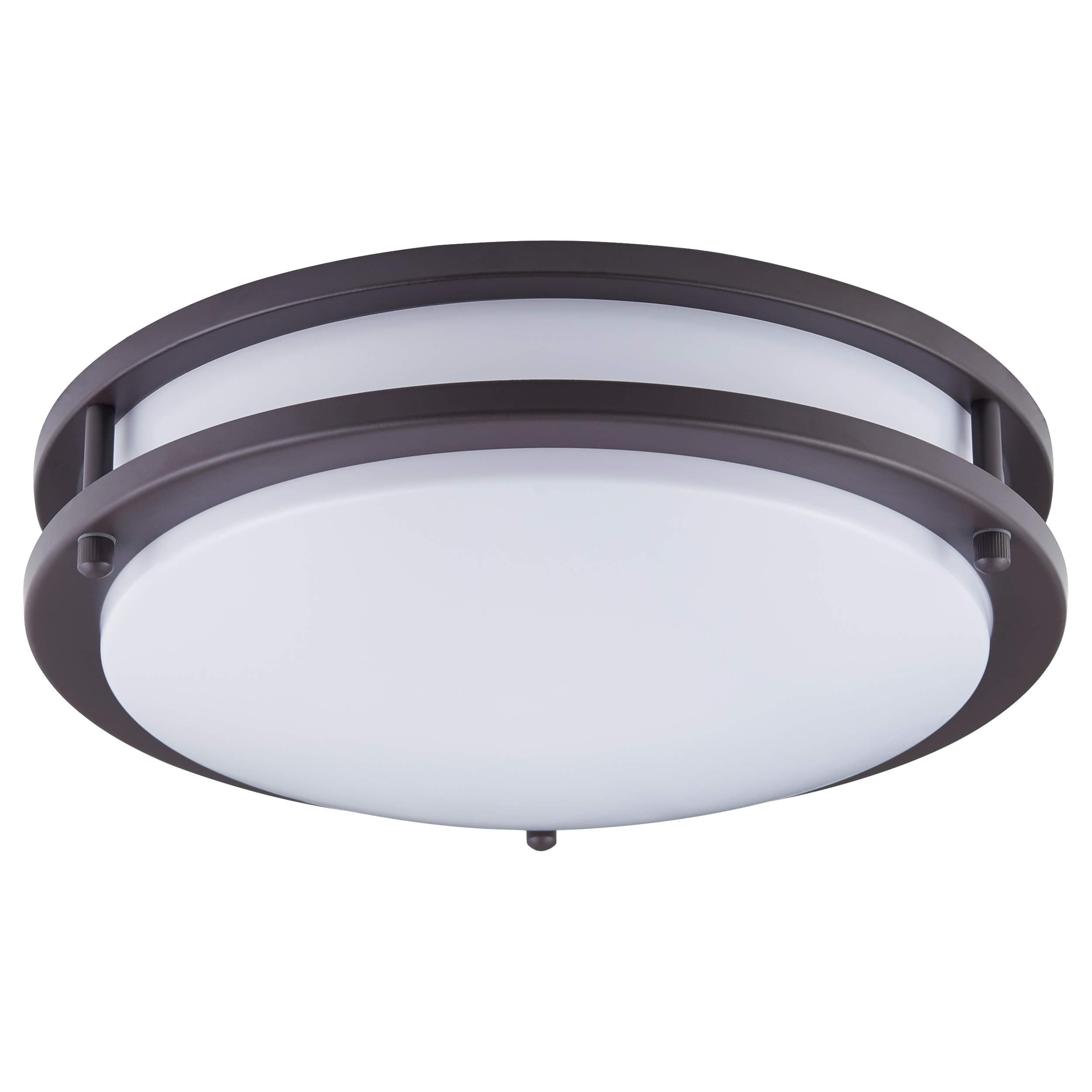 KINGBRITE LED Ceiling Light 12" 15W Dimmable Ceiling Lamp 1050lm 3000K Warm White, Oil Rubbed Bronze Round Flush Mount for Kitchen, Hallway, Stairwell, Bathroom Damp Location