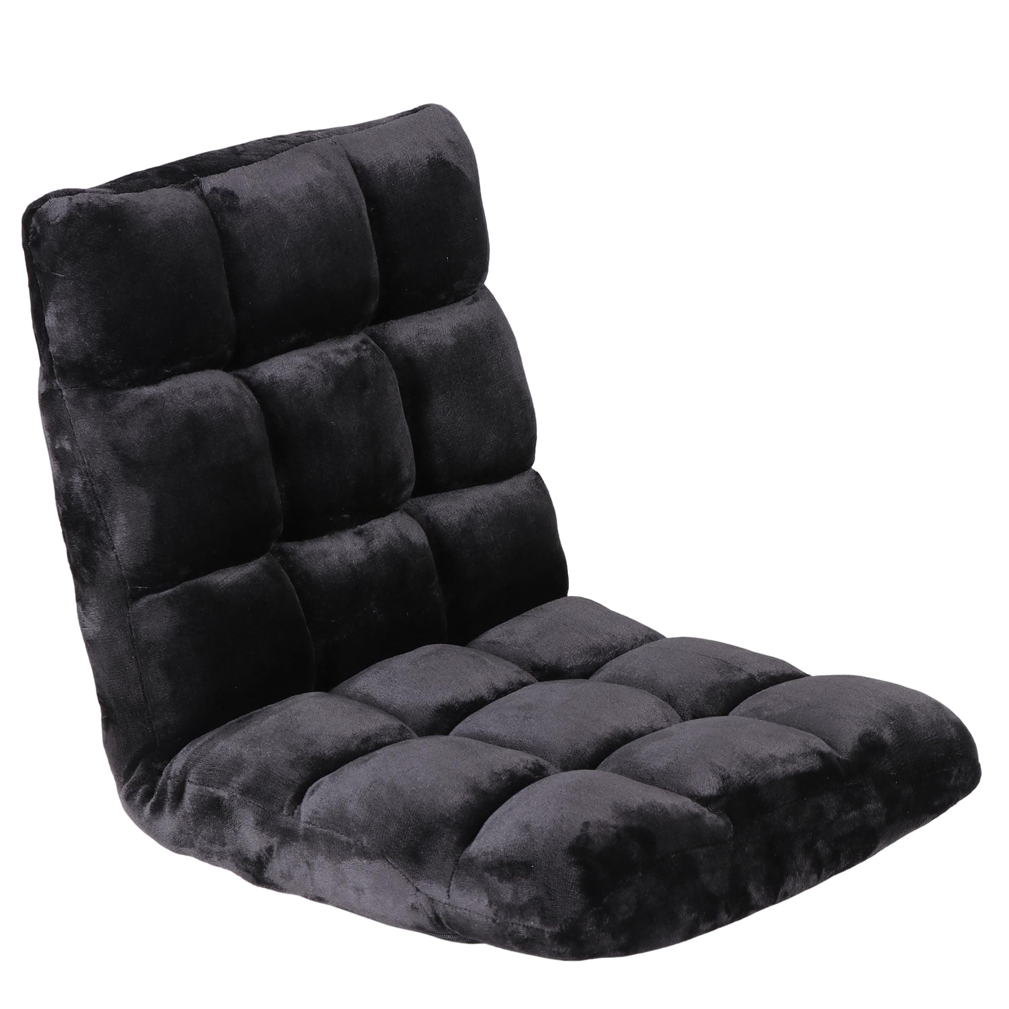 Nouva Adjustable Floor Chair 14-Position Sofa Bed Foldable Cushion Video Gaming Chairs Bean Bag Chair Reading Seating for Adults Kids Teens for Bedroom Living Room Indoor Use, Black