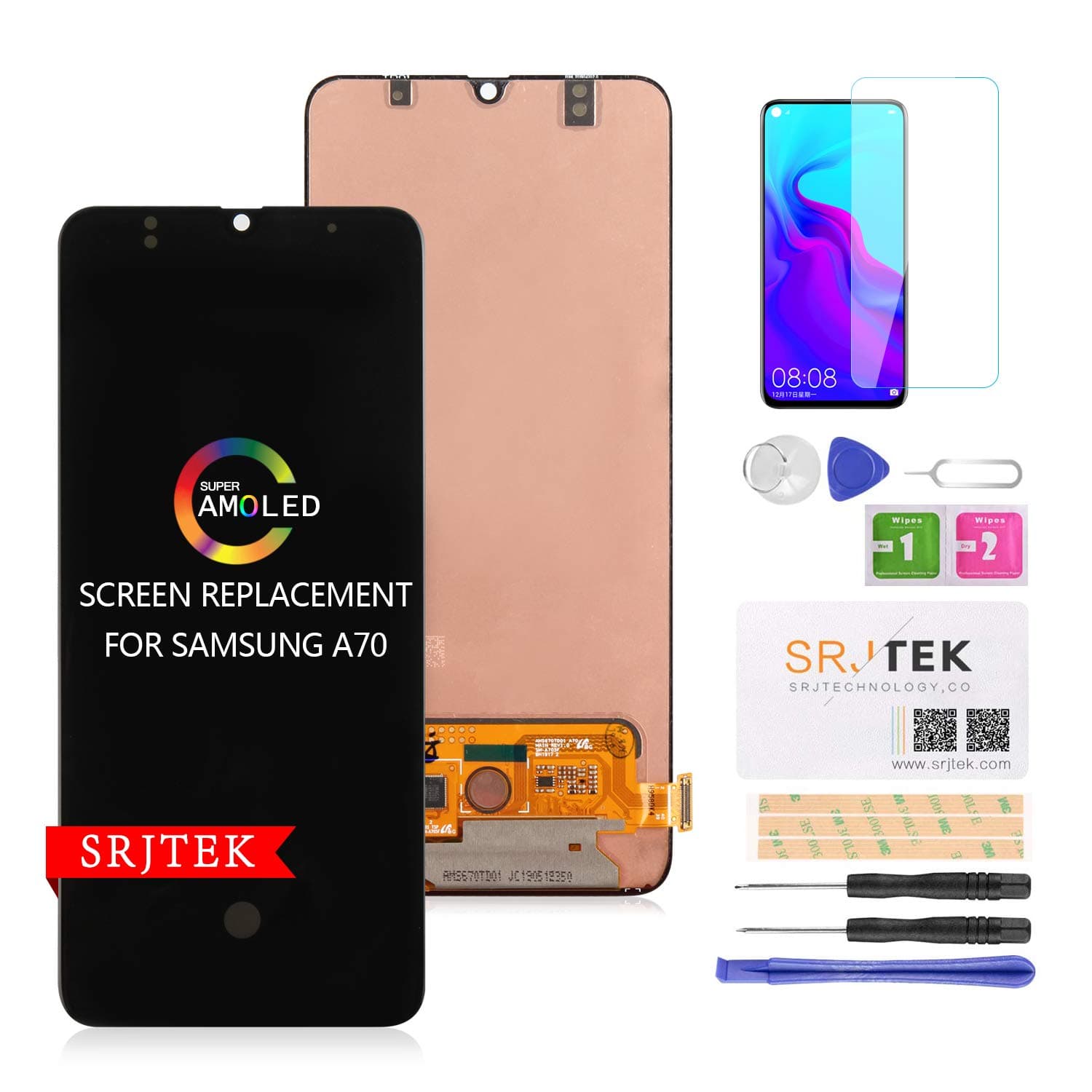 Screen Replacement for Samsung Galaxy A70 (2019) A705 A705F SM-A705F AMOLED LCD Display Touch Digitizer Panel Full Assembly 6.7" Kits
