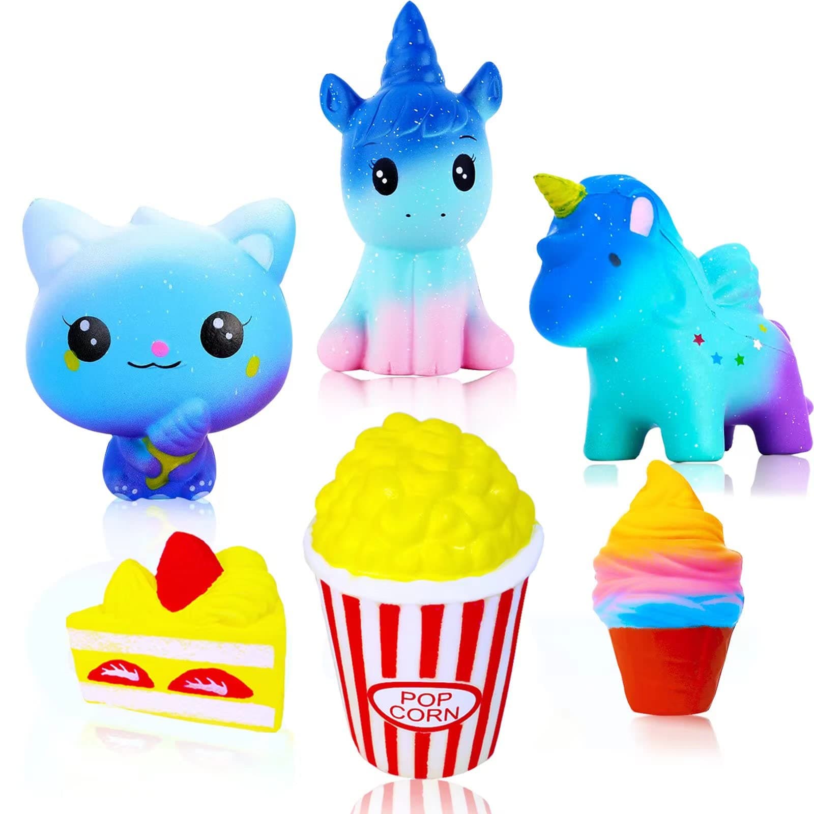 ZYZZYZY Squishies, 6 Pack Slow Rising Squishy, Squishy Pack, Squishy Animals, Squeeze Toys for Kids, Squishy Toy, Squishy Fidget, Cute Squishies, Squishy Unicorn, Big Squishy