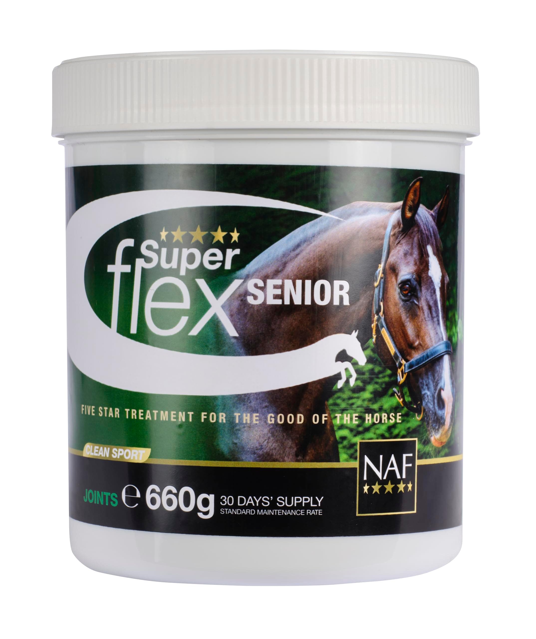 NAF Five Star Superflex Senior 660g – Joint Support Supplement for Hard Working & Older Horses – Glucosamine, MSM, Chondroitin & Omega-3 – Promotes Mobility, Flexibility & Comfort