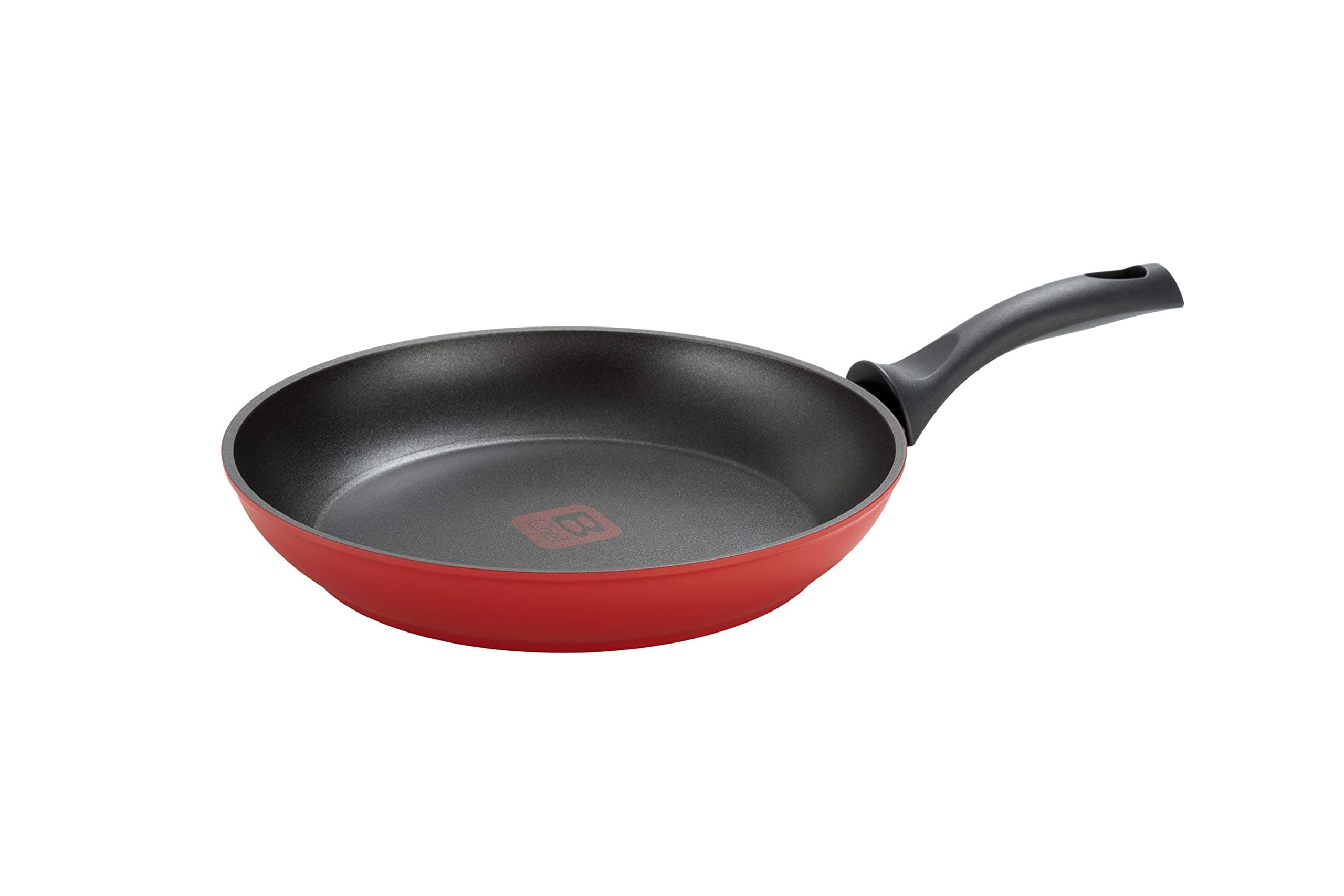 BUGATTI Chef Non-Stick Frypan Ø24 with Induction Compatibility, Suitable for Gas, Halogen, and Electric Cooktops. Red color. Dishwasher Safe. Made in Italy.