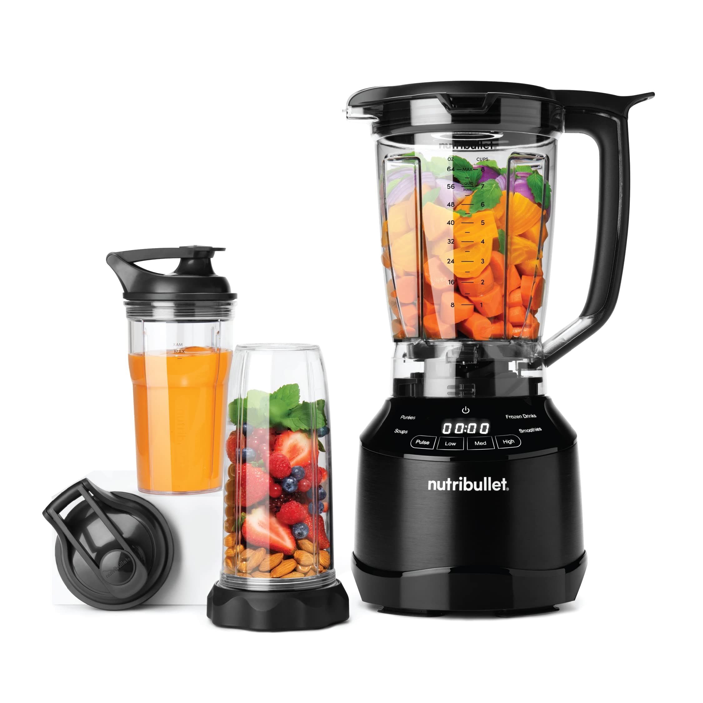 Smart Touch Blender Combo 1500 Watts, With Intelligent ProgRAM, 3 Blending Speeds & Pulse Control, 8 Accessories, High Speed Blender, Smoothie Maker, Black , NBT-15 , "1 year Warranty"
