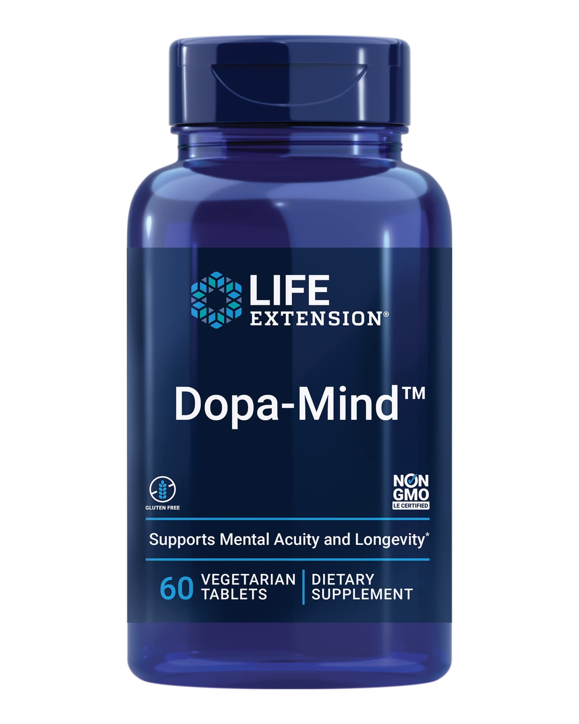 Life Extension Dopa-Mind™, Dopamine Support Supplement, Supports Cognitive Performance, Healthy Dopamine Production, Gluten-Free, Non-GMO, Vegetarian, 60 Tablets
