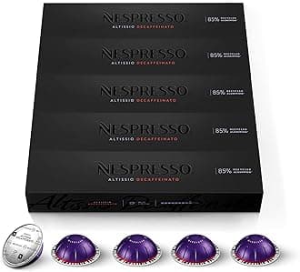 Capsules VertuoLine, Altissio Decaffeinato, Dark Roast Espresso, 50 Count Espresso Coffee Pods, Brews 1.35 Ounce (VERTUO ONLY)