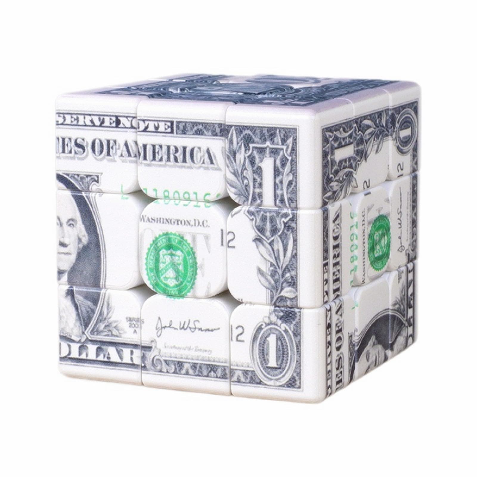 Dollar Cube 3x3 Magic Cube US Dollar Bill Speed Cube Puzzle Toy