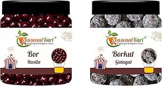 SEASONAL KART Combo Bor Rasila & Borkut Gatagat I Sweet & Sour I Juicy Bor I Chatpati mini Churan Goli I Assorted bittersweet 400 Grams Each | Total 800 Grams