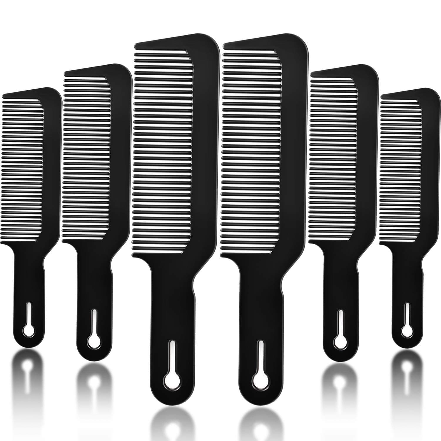 6 Packs Barber Combs, Barberology 9 Inch Clipper Combs Flat Top Clipper Combs Barber Blending Comb Heat Resistant Hair Cutting Combs for Clipper-Cuts And Flattops (Black)