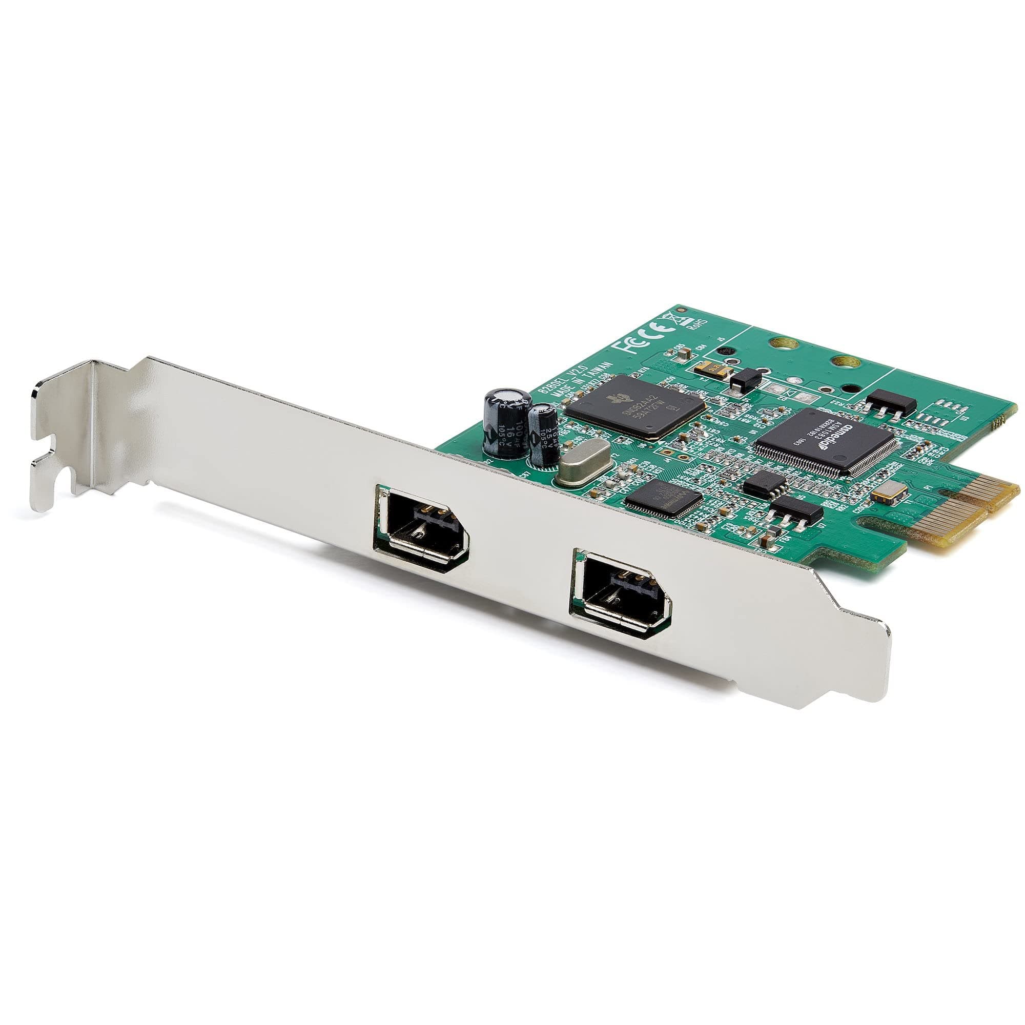 StarTech.com 2-Port FireWire 400 Upgrade PCI Express Card PCIe IEEE 1394a Compatible Adapter for Windows and Mac PEX1394A2V2