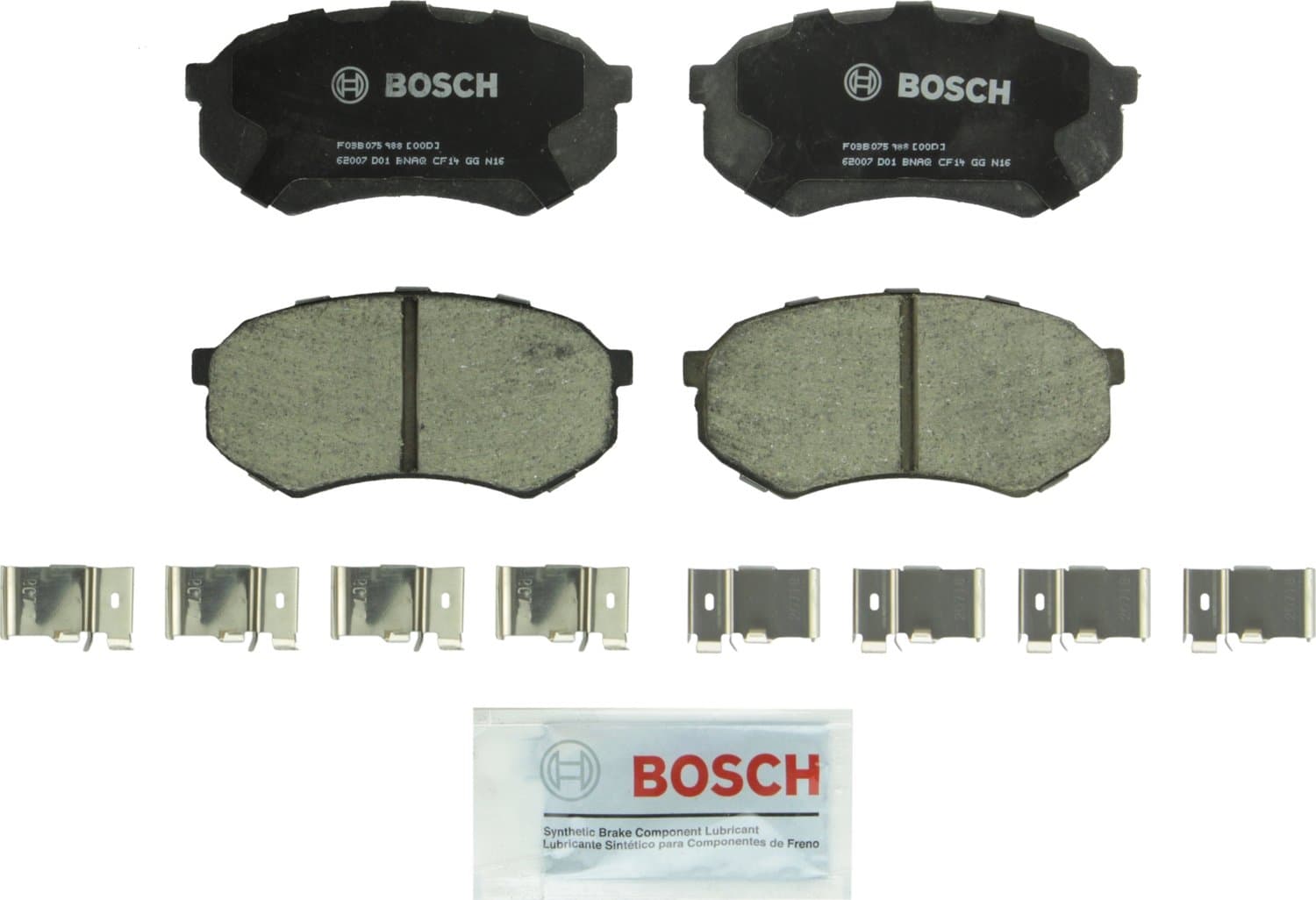 BOSCH BC433 QuietCast Premium Ceramic Disc Brake Pad Set - Compatible With Select Chrysler Conquest; Mitsubishi Starion; Plymouth Conquest; Toyota Cressida, Pickup, Tacoma - FRONT
