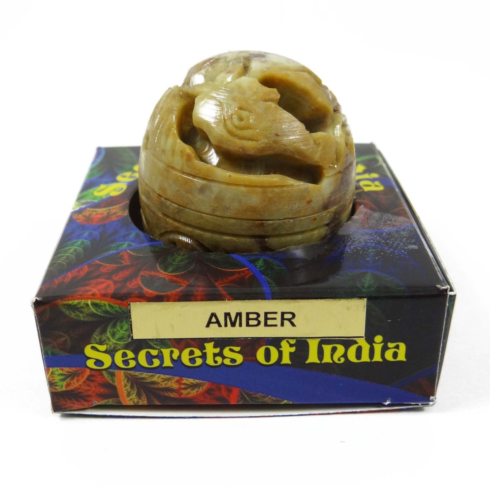 Natural Amber Solid Perfume Body Musk In Stone Jar 8 Gms