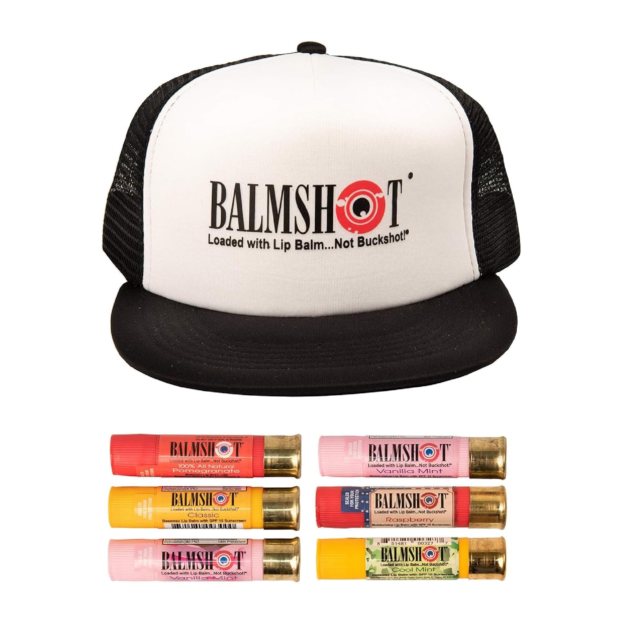 BALMSHOT Lip Balm 6 Pack w/Logo Cap