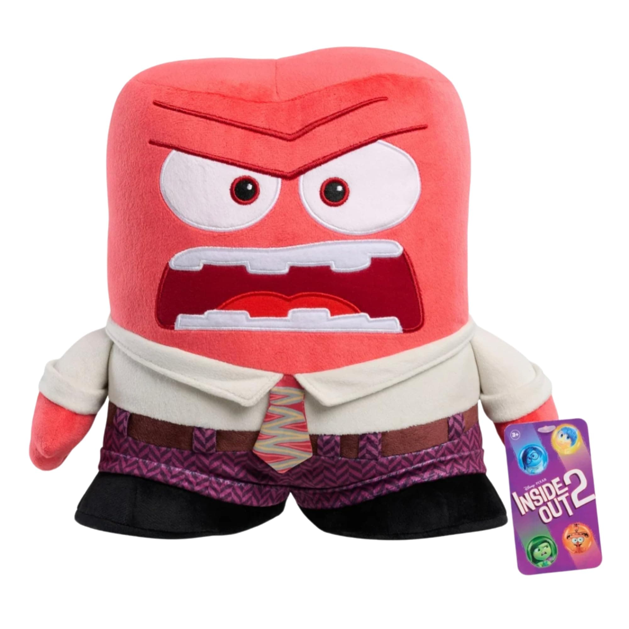 Just Playfor Inside Out 2 Large Plush Characters | Anger | Joy | Sadness | Anxiety | Embarrassment (Anger)