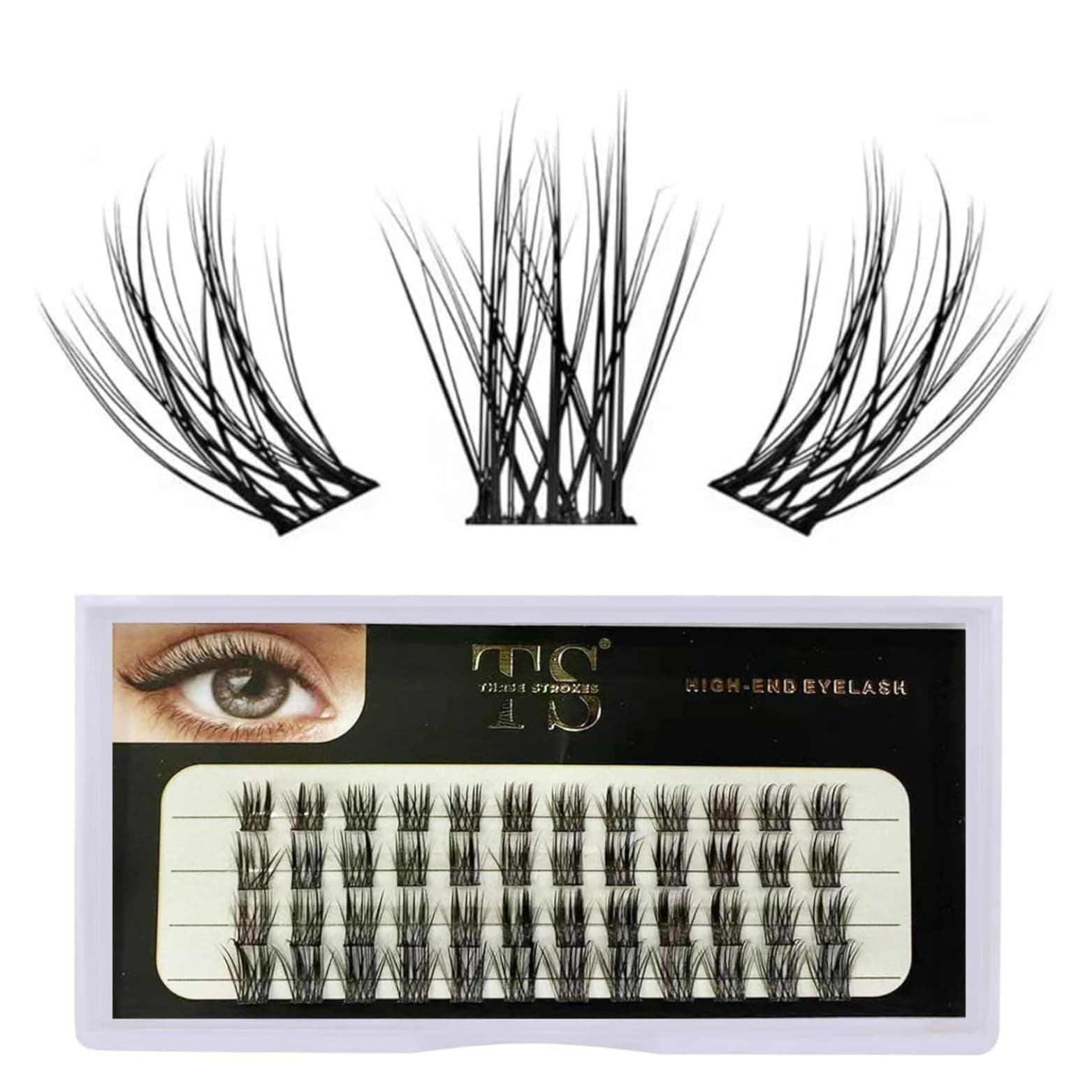 THR3E STROKES Individual Lashes, DIY Eyelash Extensions, Super Thin Glue-based Band, Natural Look Reusable,11/13/13/15mm, Lasting for 48 Hours Individual DIY Eyelashes(01YS)