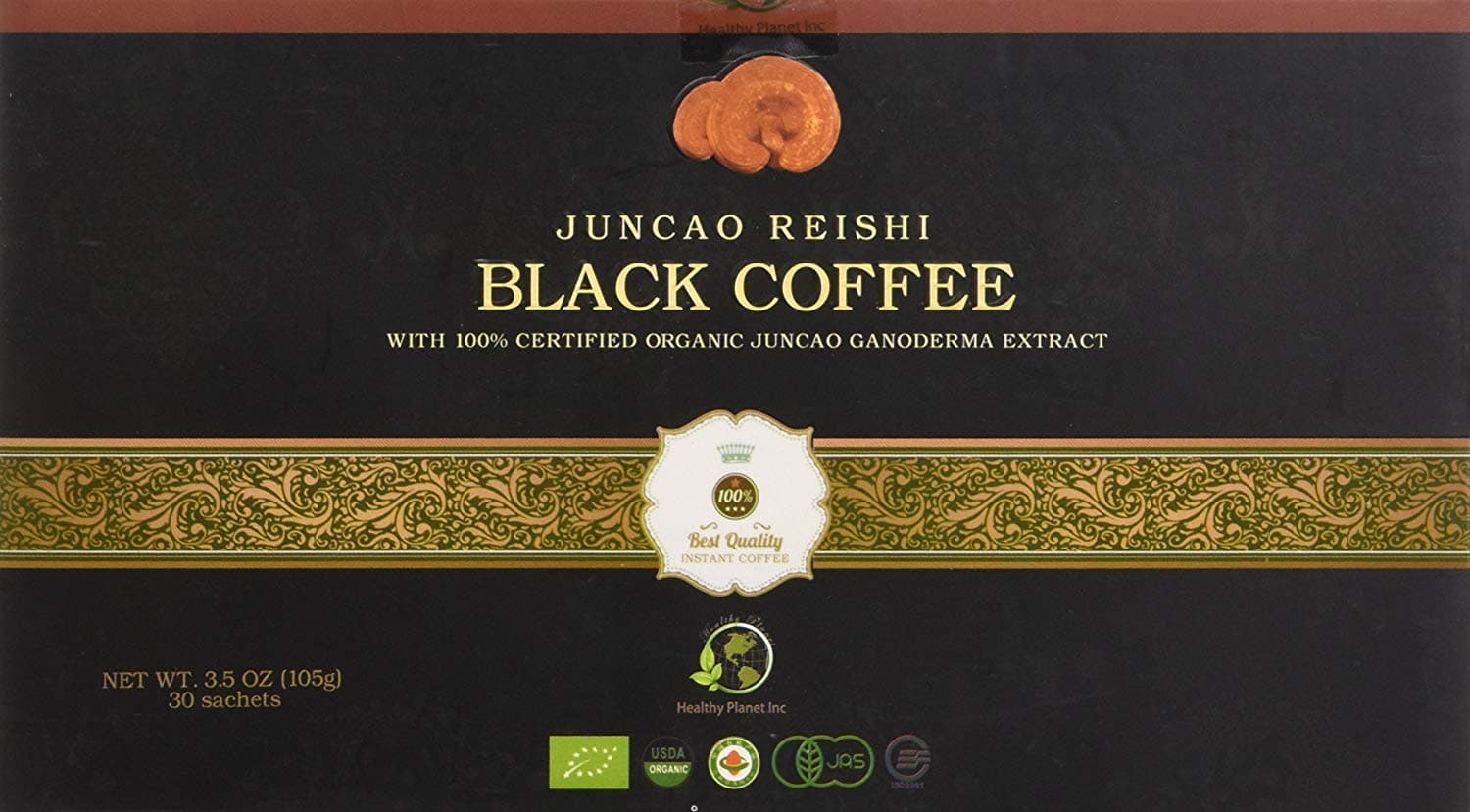 5 Boxes Juncao Reishi Black Coffee with Certified Organic Ganoderma