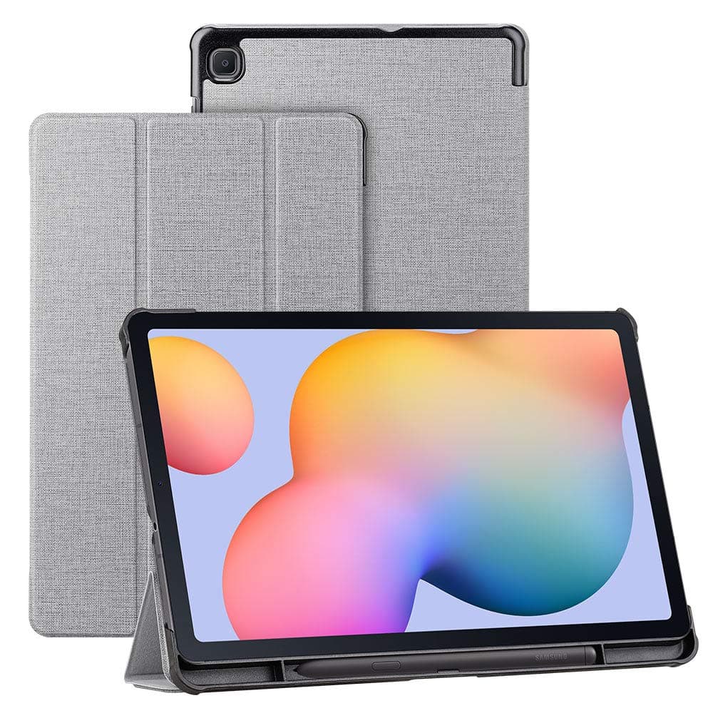 Foluu Galaxy Tab S6 Lite 10.4 inch Tablet Case with S Pen Holder Slim Lightweight Trifold Stand Smart PU Case Cover Auto Sleep/Wake Magnetic for Samsung Galaxy Tab S6 Lite 10.4 inch 2020 (Gray)
