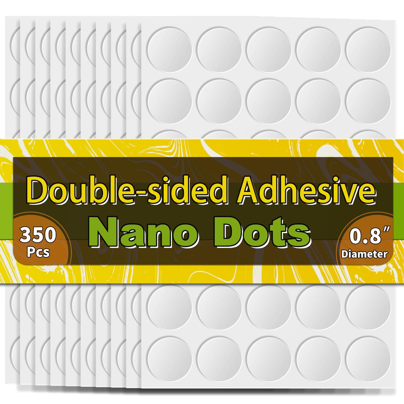 Piteno® 350Pcs Double Sided Adhesive Dots, 0.8" Clear Removable Sticky Adhesive Mounting Putty, Waterproof No Trace Dots Adhesive Putty for Poster Picture Festival Decoration Museum (20mm)