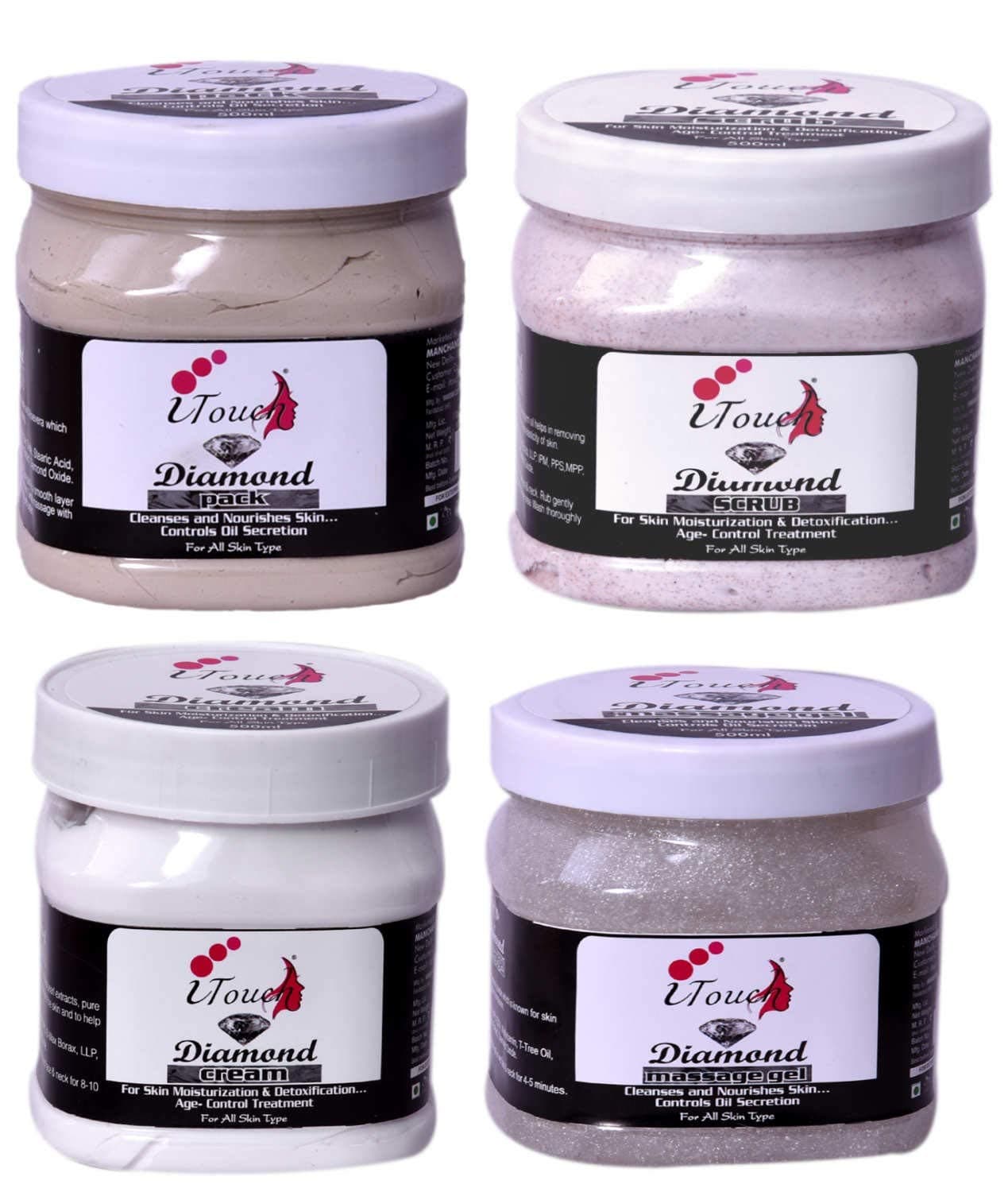 DIAMOND SCRUB , CREAM , PACK , GEL 500 ML X 4