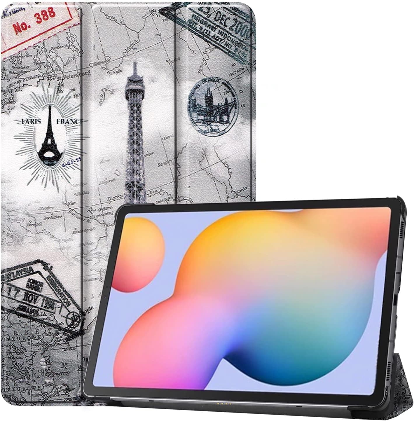 Case for Samsung Galaxy Tab S9 Plus 12.4 inch Released 2023, Tri fold Slim Lightweight Hard Shell Smart Protective Cover with Multi-Angle Stand (Tower)