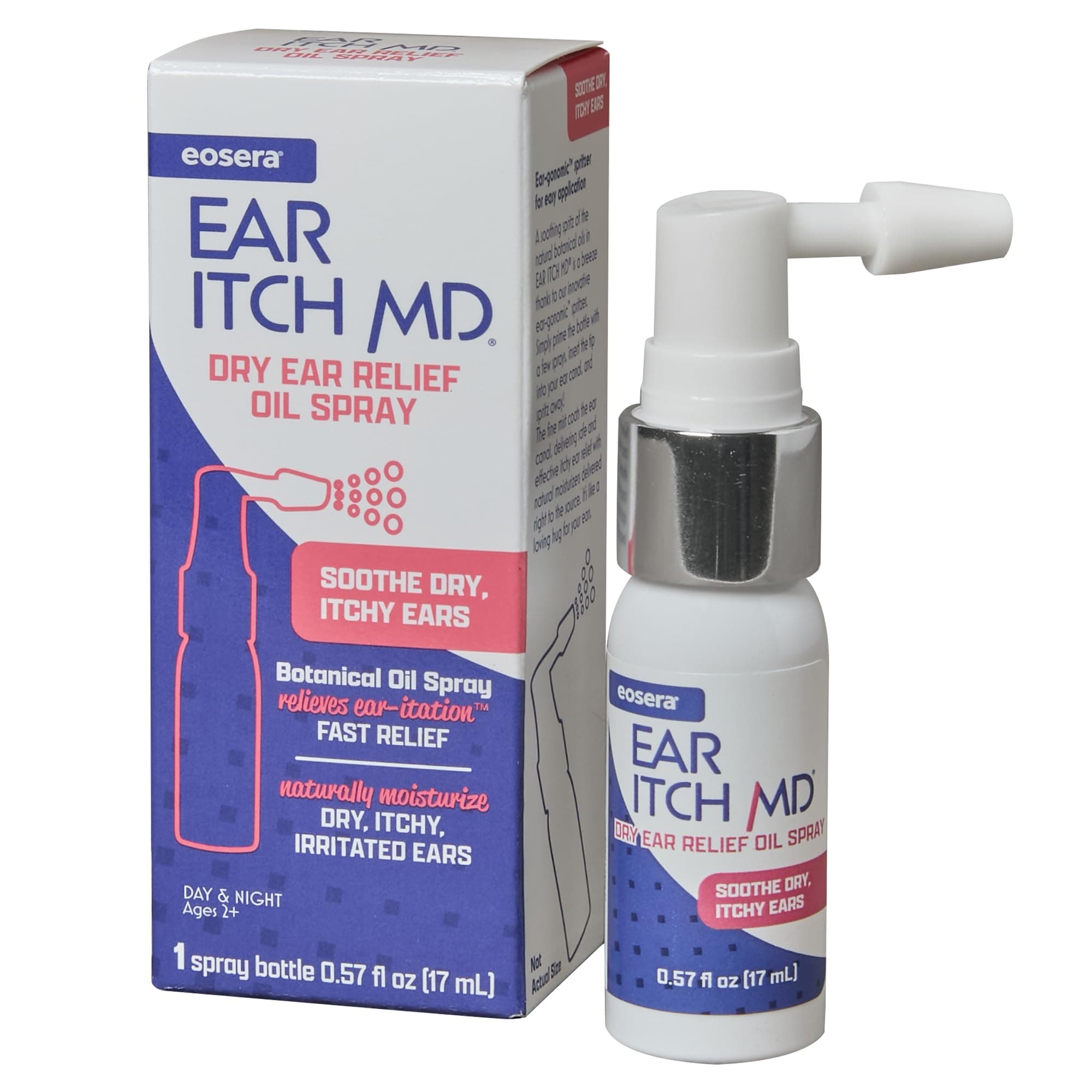 eosera Ear Itch MD – Fast-Acting Ear Drop Spray – Soothing Formula that Naturally Moisturizes the Ear Canal While Calming Dry Skin – Works for Allergies, Eczema, Dermatitis, Psoriasis & Hearing Aids