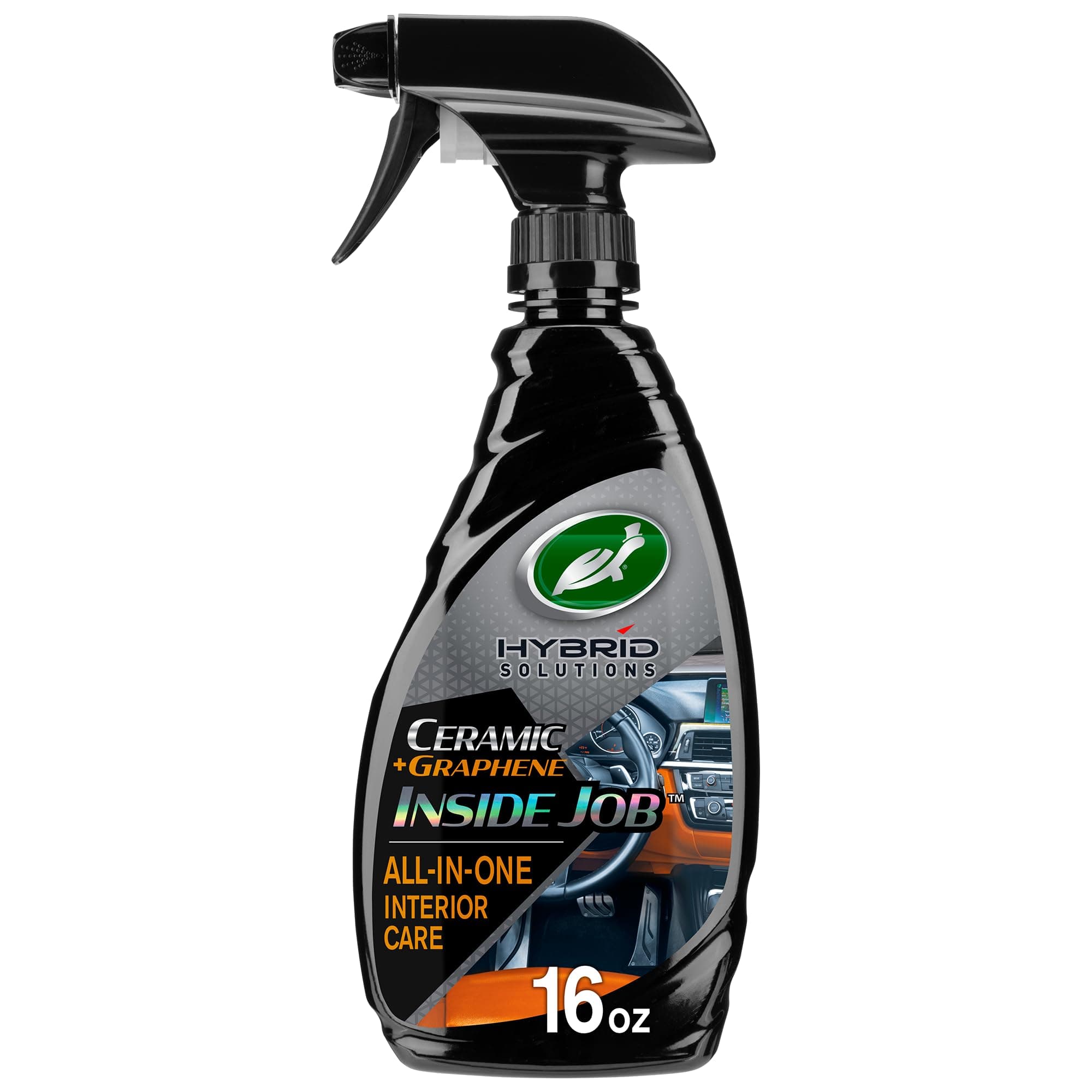 Turtle Wax Hybrid Solutions Inside Job, All Purpose Ceramic Interior Car Cleaner and Protectant, Cleans, Deodorizes and Protects Leather Car Seats, Vinyl, Rubber, and Plastic, 16 fl oz (Pack of 1)