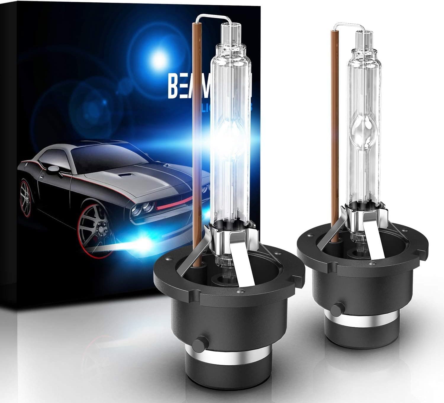 BEAMTECH D2S HID Bulbs, Xenon Headlight Replacement Bulb 35W 10000K Pack of 2