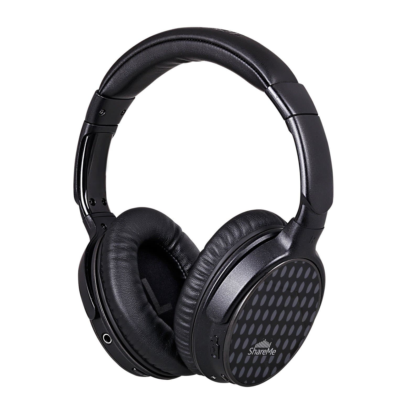 Advanced ShareMe Tech Wireless Headphones, Mixcder Bluetooth Over-Ear Headphone with HD Noise Cancelling Mic, Stainless Steel Adjustable Headband, Heavy Bass Stereo Cordless Headset Earphone for Apple / Android Smartphones Tablets Laptop Desktop - Black
