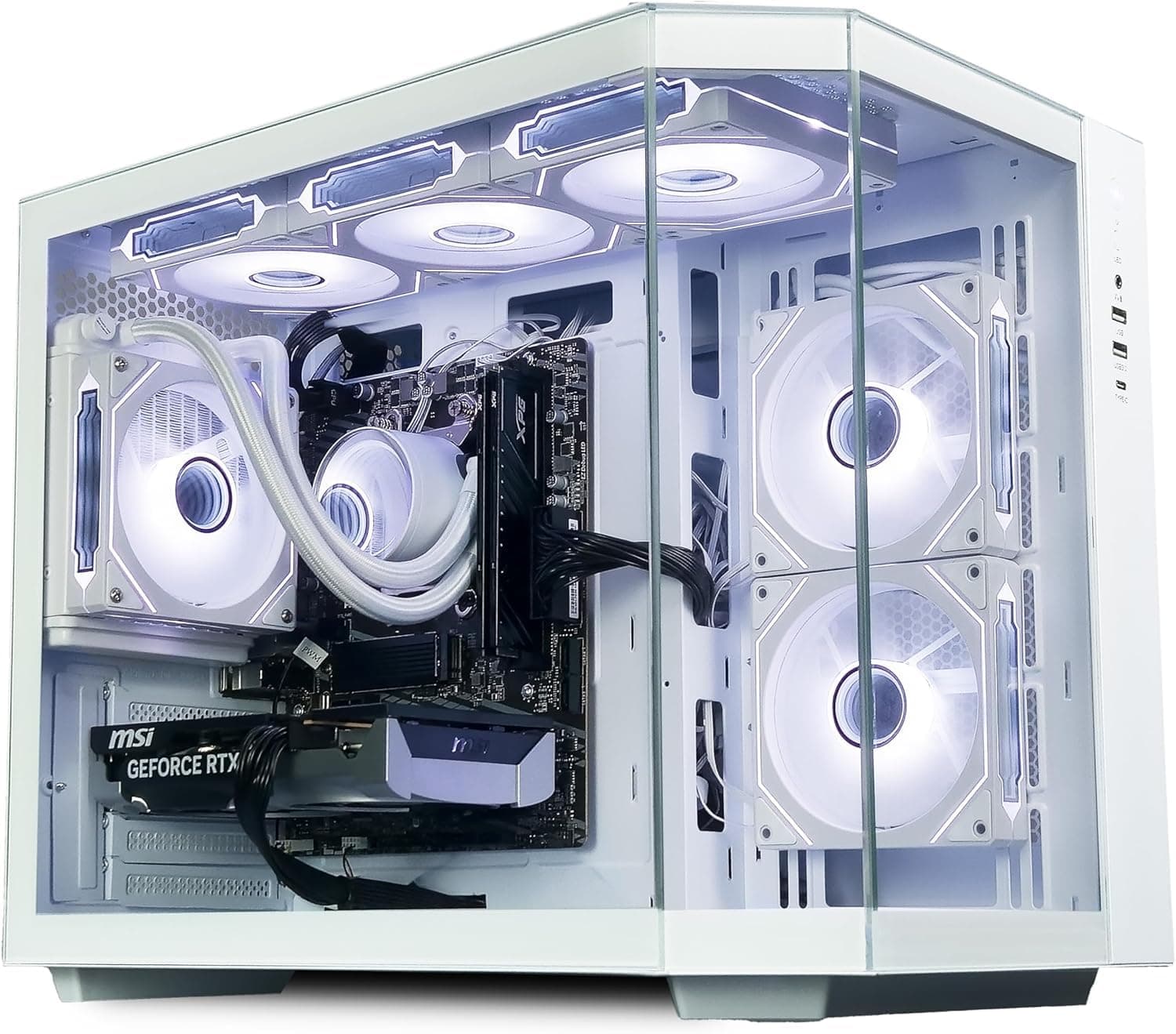 ionz Gaming PC - Desktop Computer, Ryzen 5 5600, NVIDIA RTX 4060, 16GB RAM, 1TB NVMe SSD, 120mm AIO Cooler, Windows 11, 650W 80+ PSU, WiFi, White - Apex