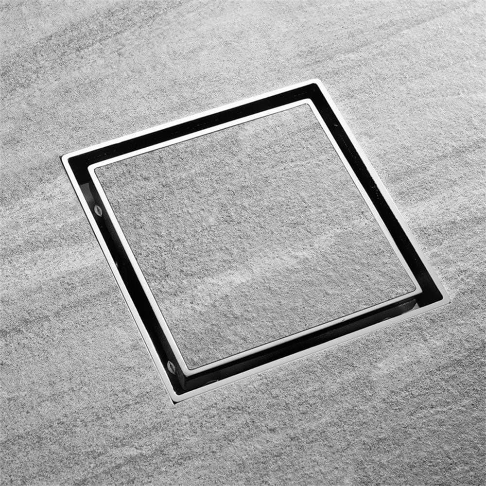 Shower Drain/Invisible Large Flow Brass Floor Drain/Bathroom Tile Insert Shower Drainer/with Removable Strainer Cover/Anti-Smelly/Anti Clogging