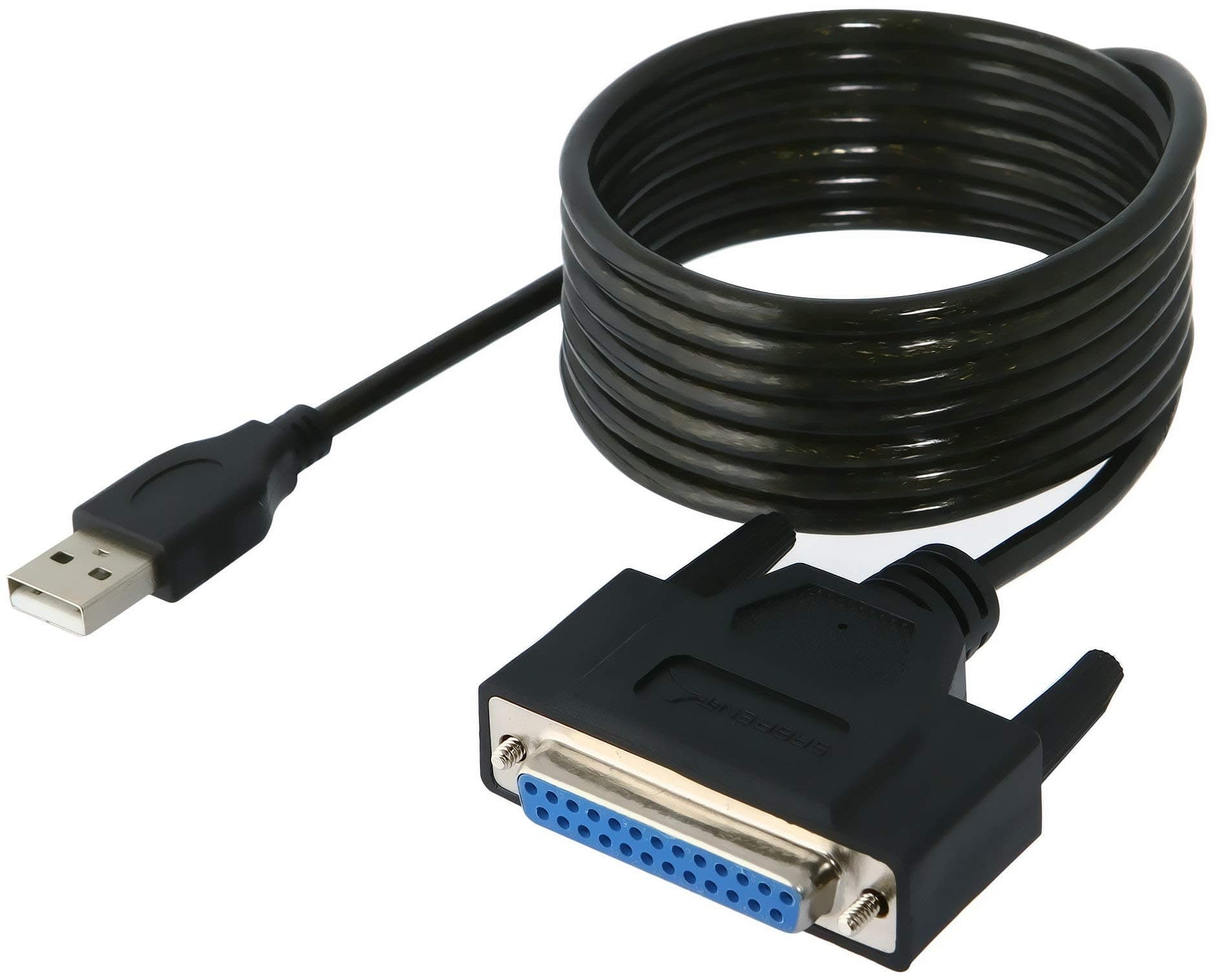 USB 2.0 To DB25 IEEE-1284 Parallel Printer Cable Adapter [THUMBSCREWS Connectors] (CB-DB25)